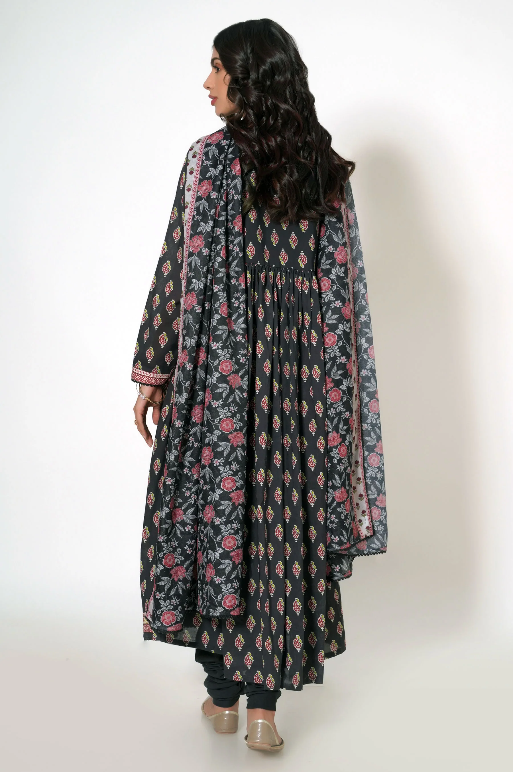 Unstitched 3 Piece Printed Lawn Suit - Image 3