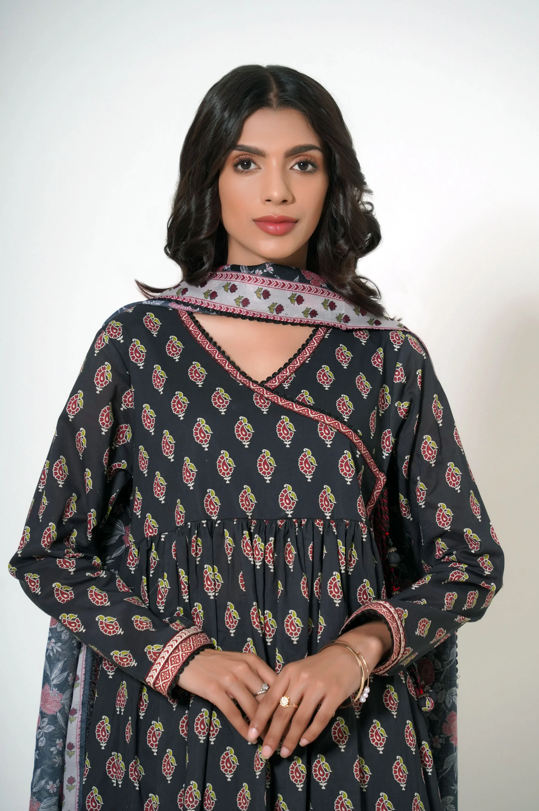 Unstitched 3 Piece Printed Lawn Suit - Image 4