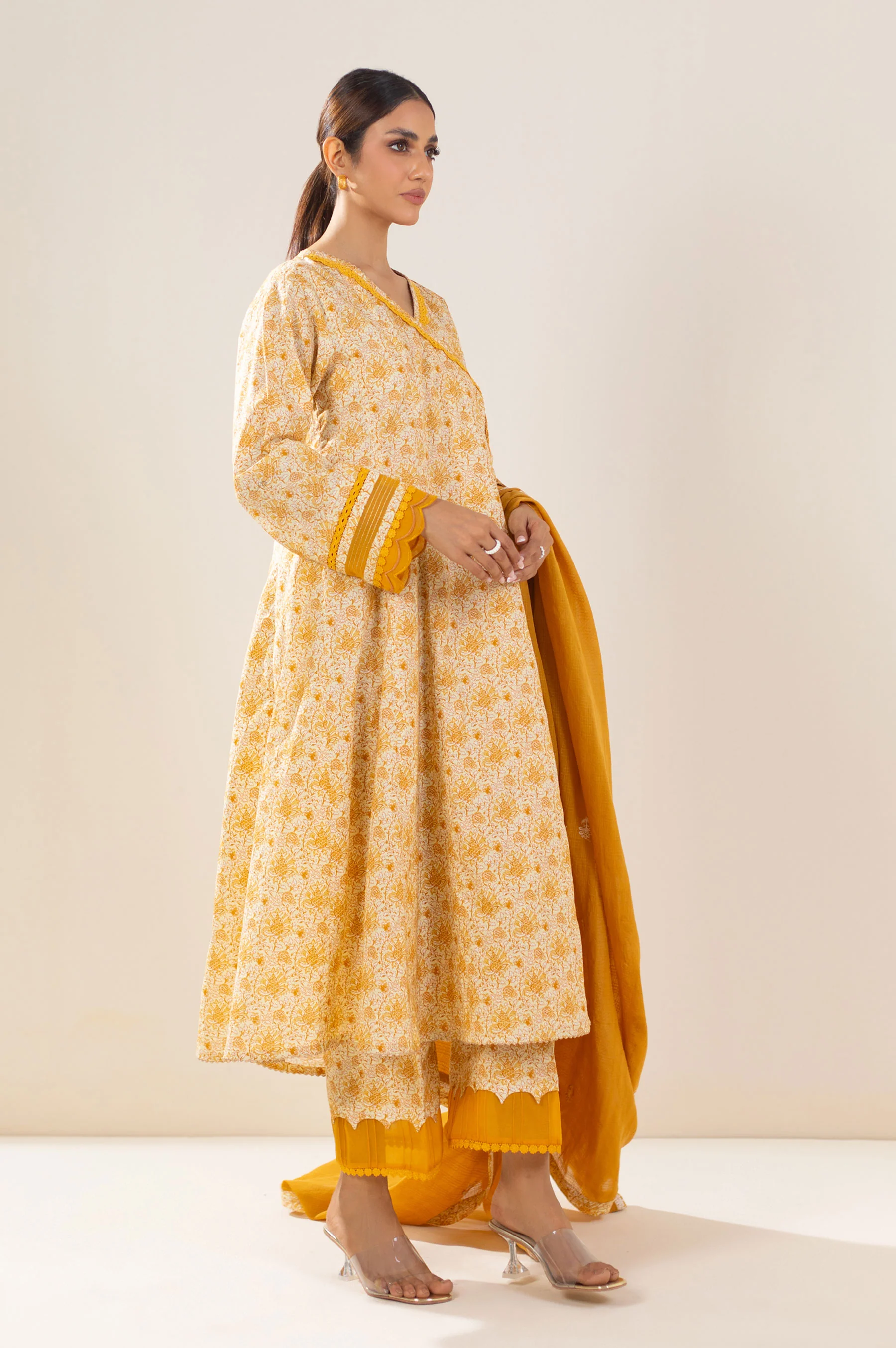 Unstitched 3 Piece Printed Lawn Suit - Image 2