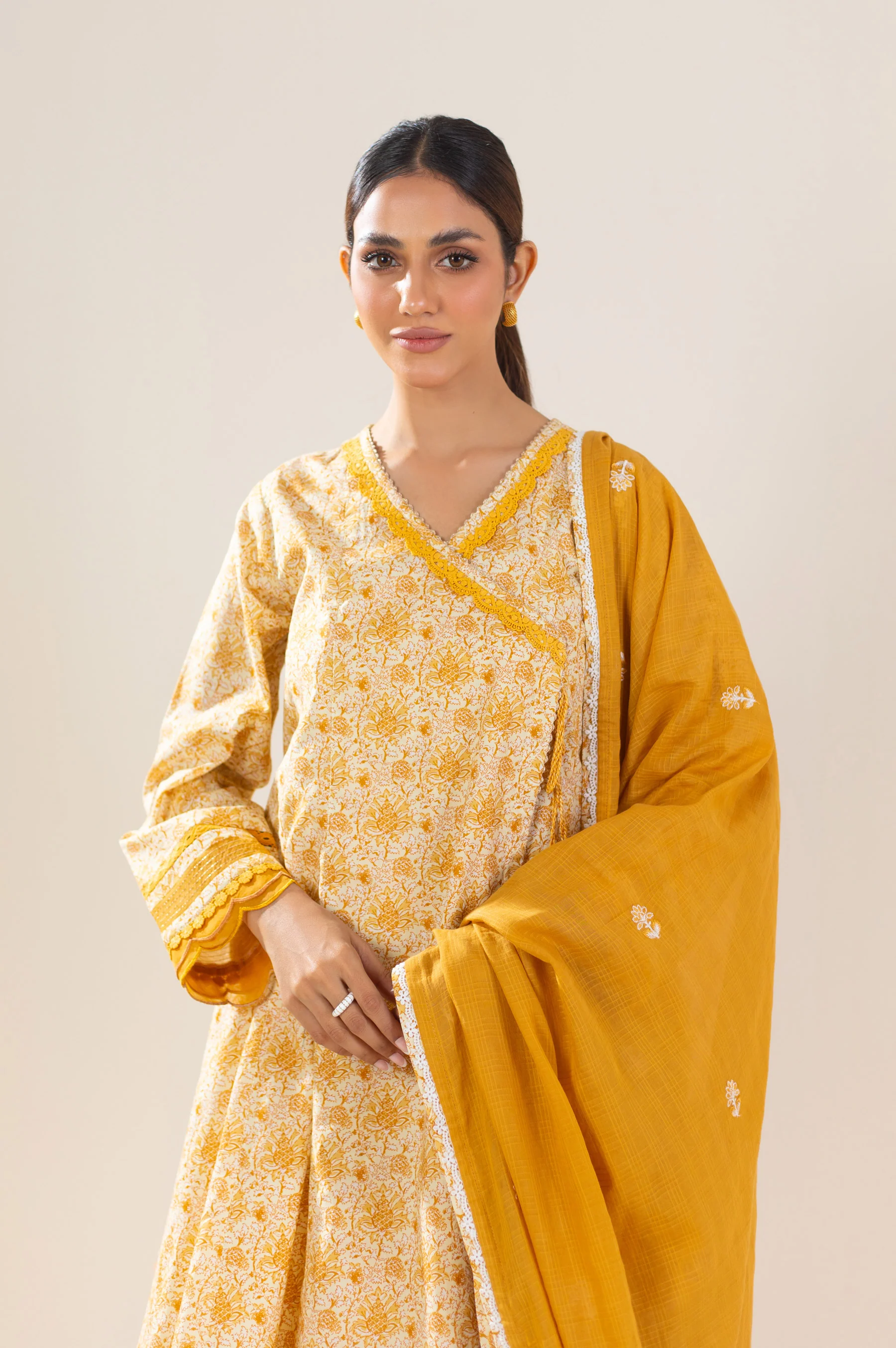 Unstitched 3 Piece Printed Lawn Suit - Image 4
