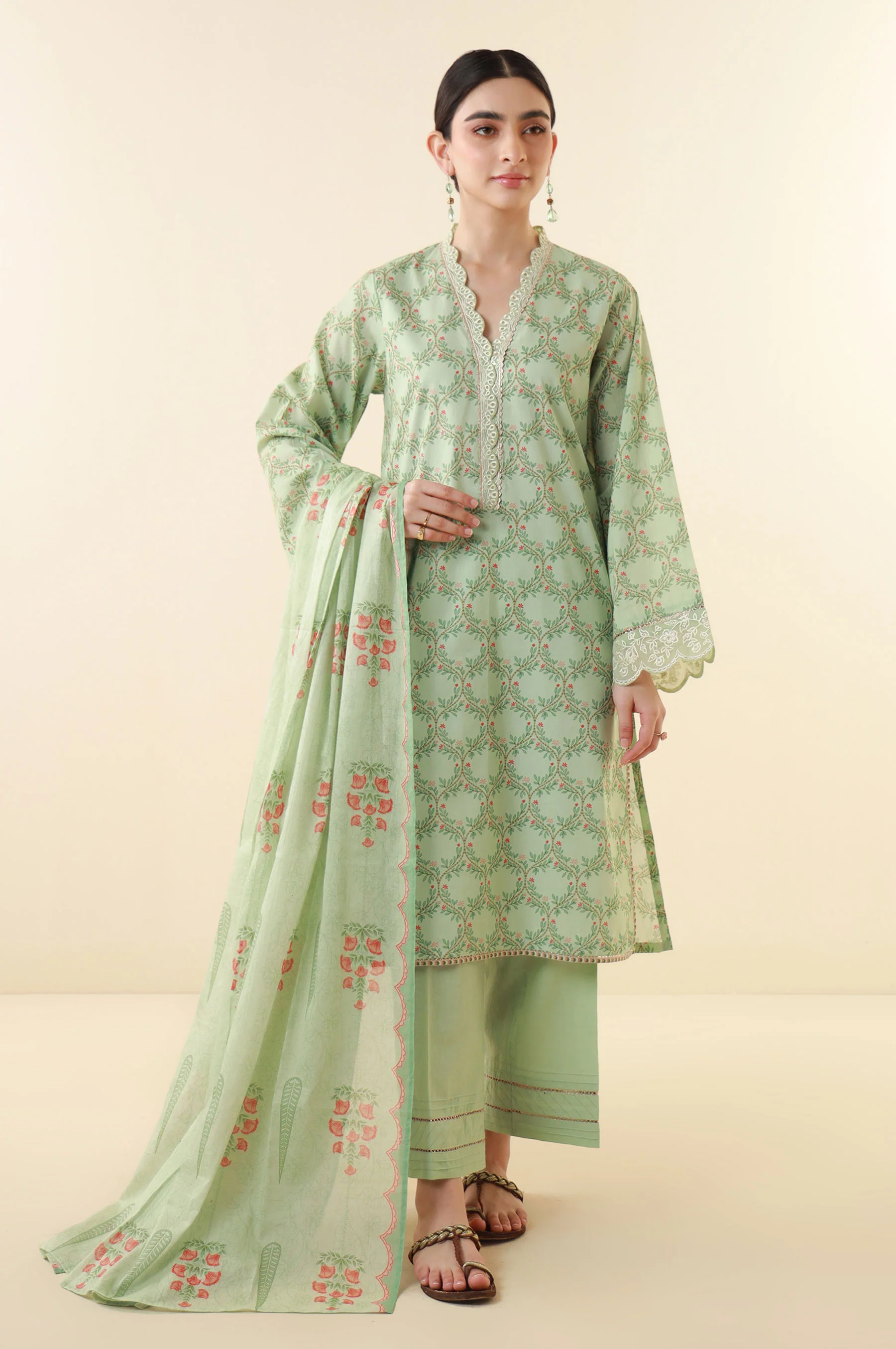 Unstitched 3 Piece Printed Lawn Suit