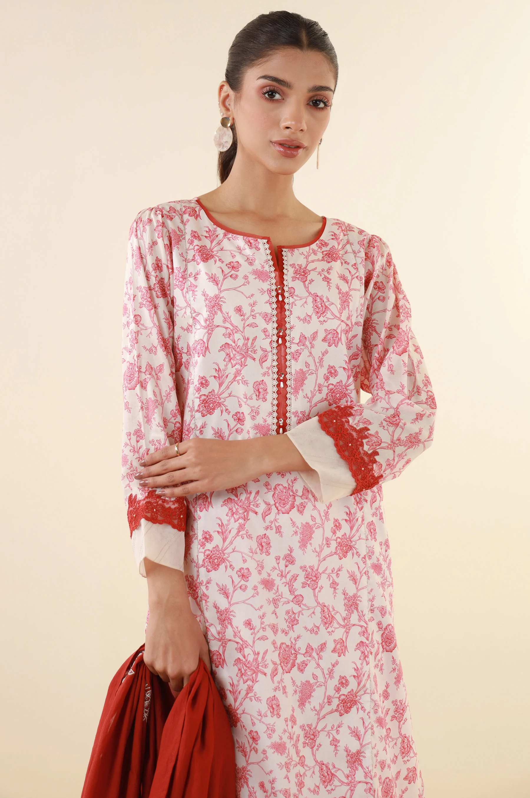 Unstitched 3 Piece Printed Lawn Suit - Image 2