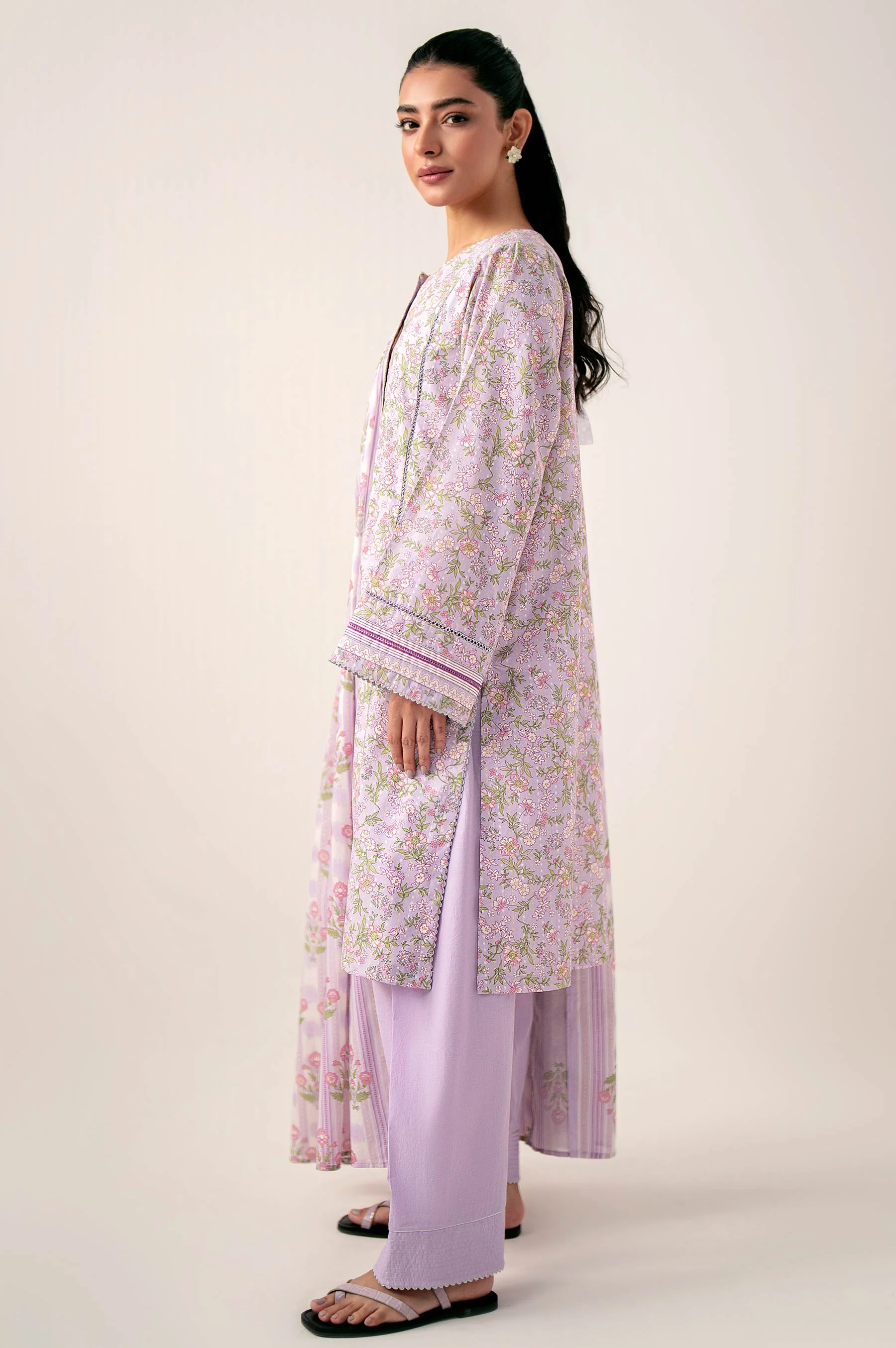 Unstitched 3 Piece Printed Lawn Shirt with Lawn Dupatta - Image 3