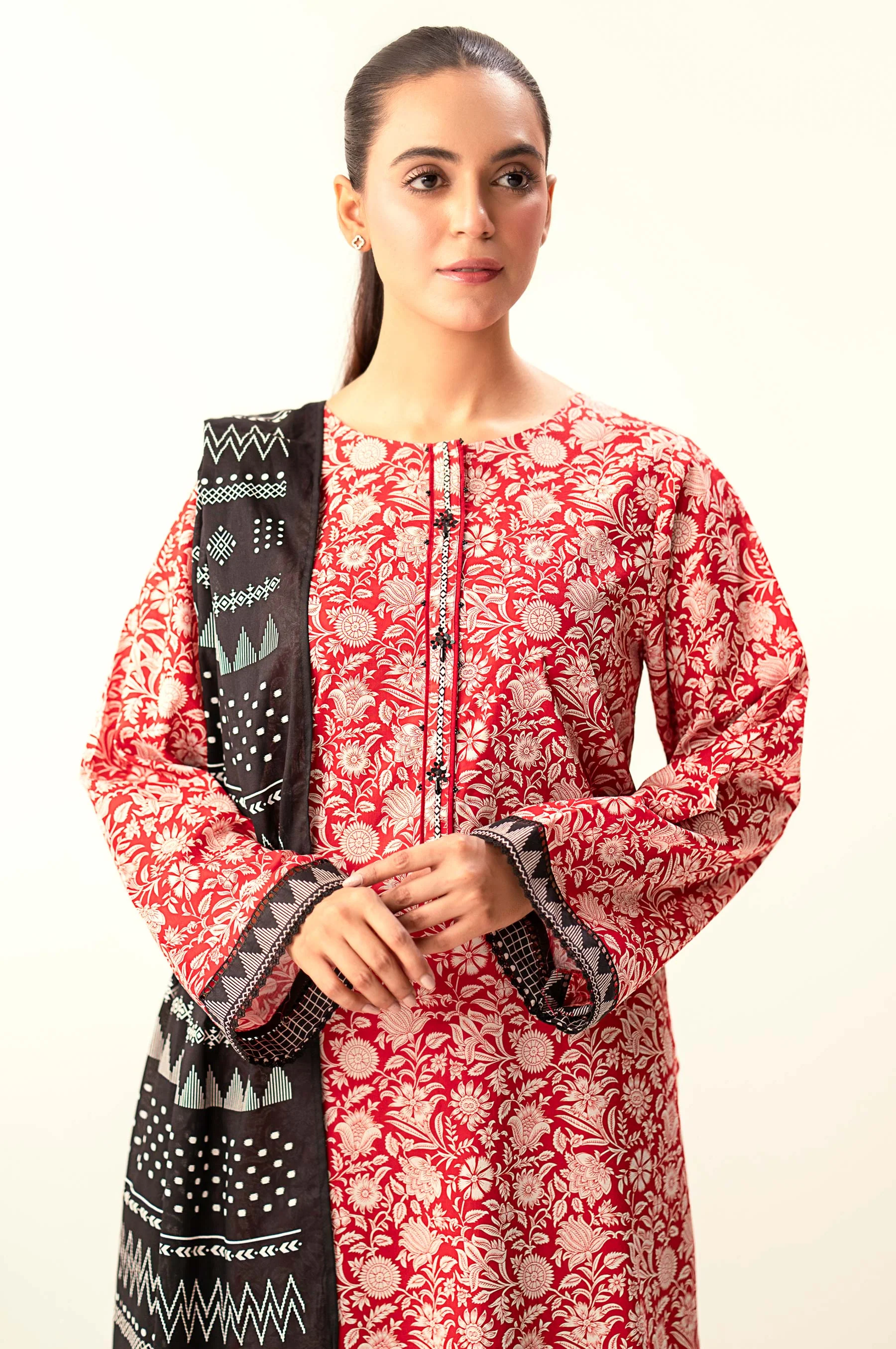 Unstitched 3 Piece Printed Lawn Suit - Image 2