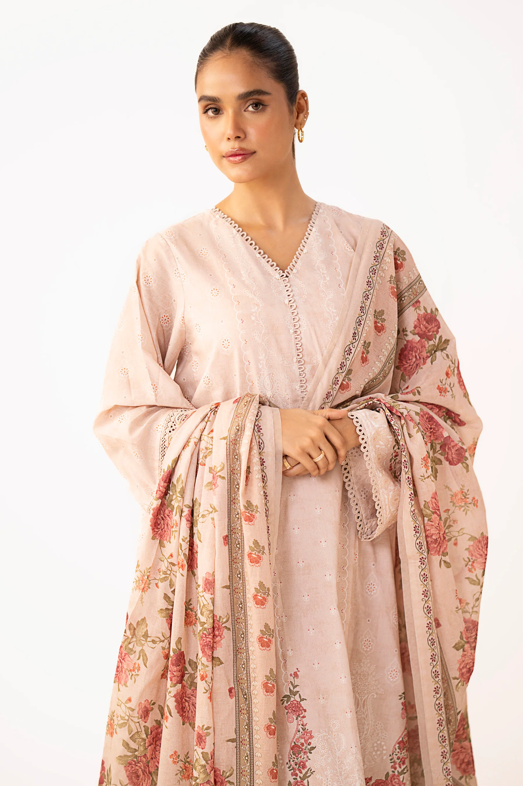 Unstitched 3 Piece Printed Lawn Suit - Image 2