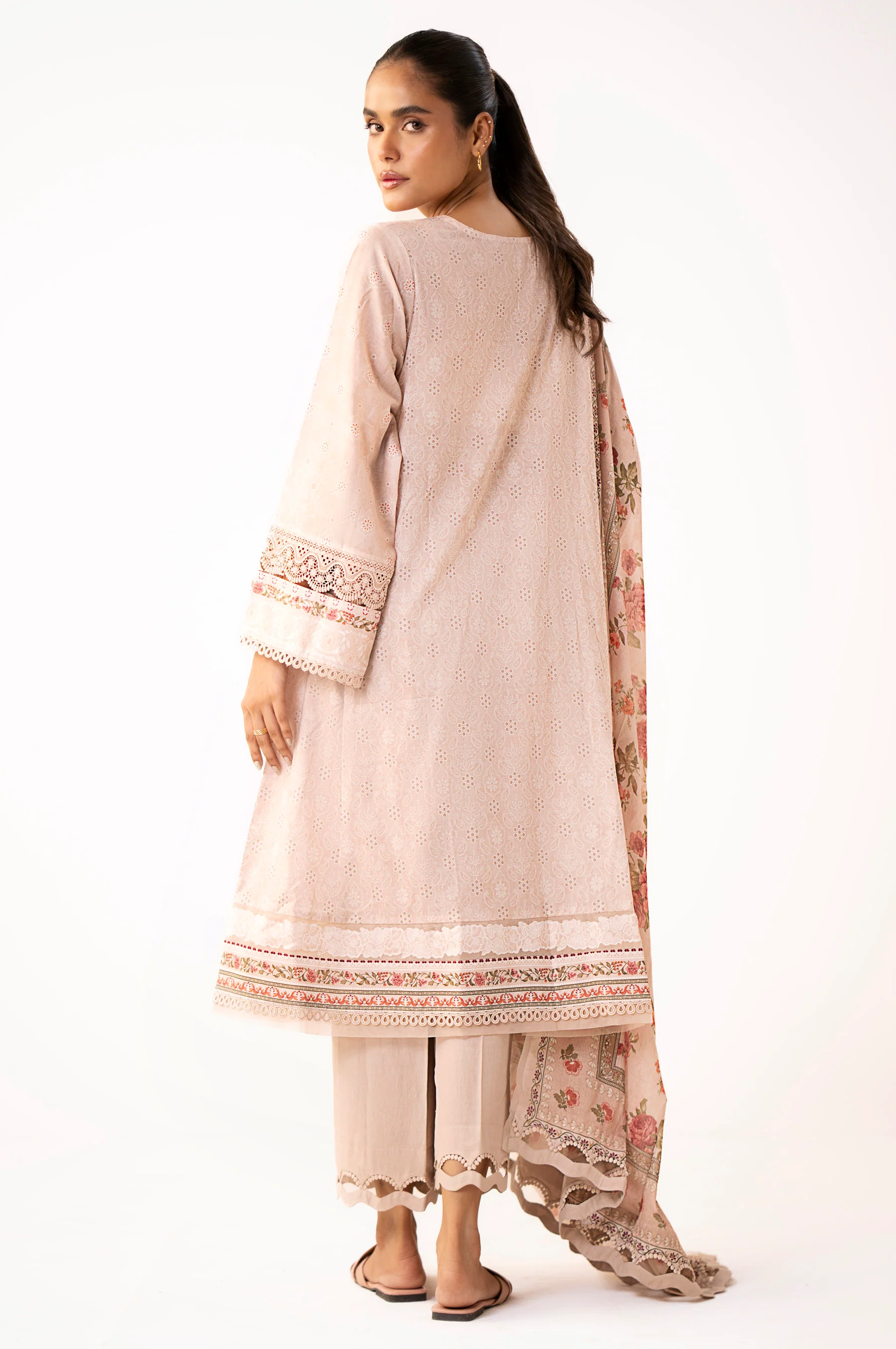 Unstitched 3 Piece Printed Lawn Suit - Image 3