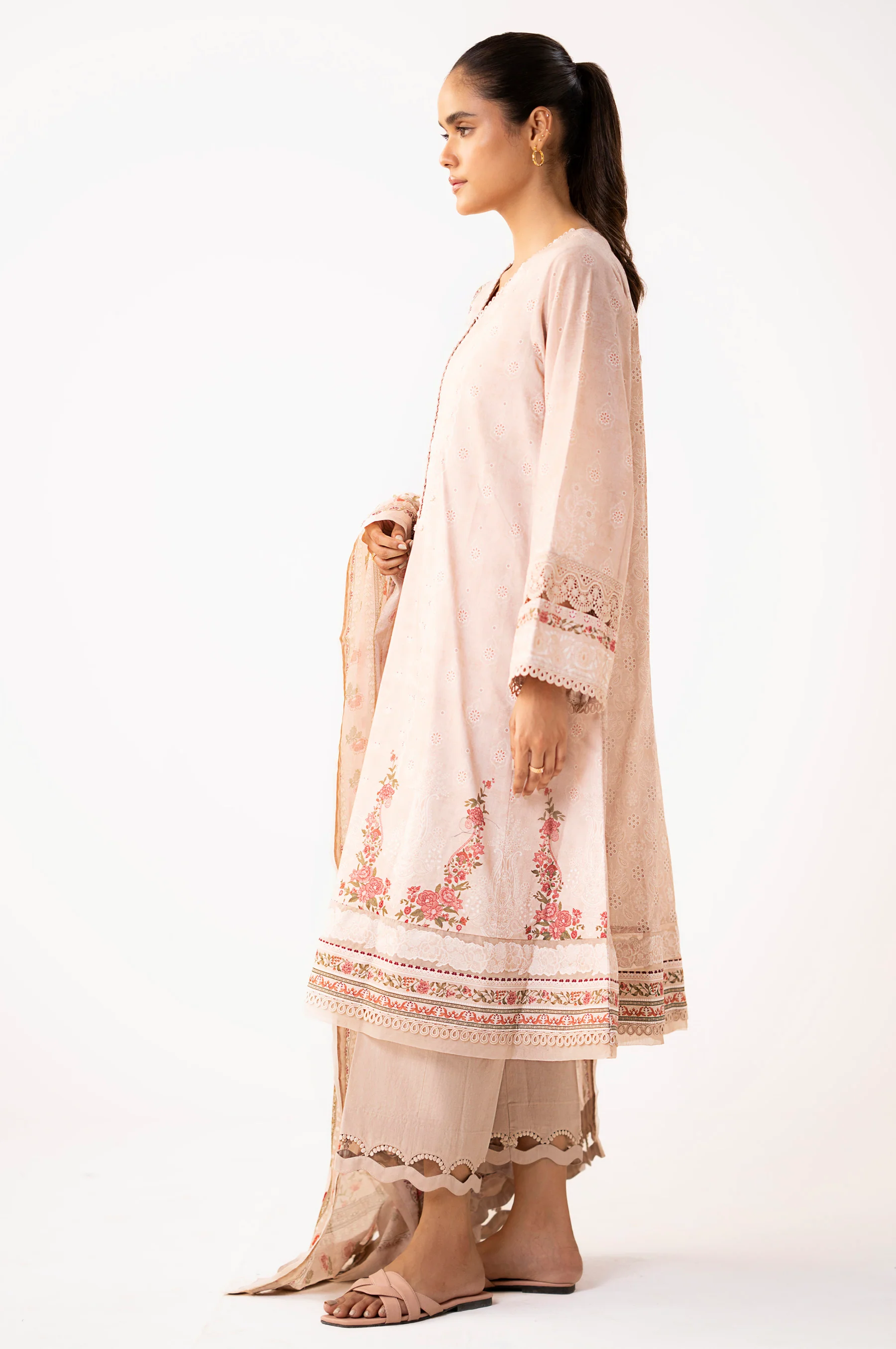 Unstitched 3 Piece Printed Lawn Suit - Image 4
