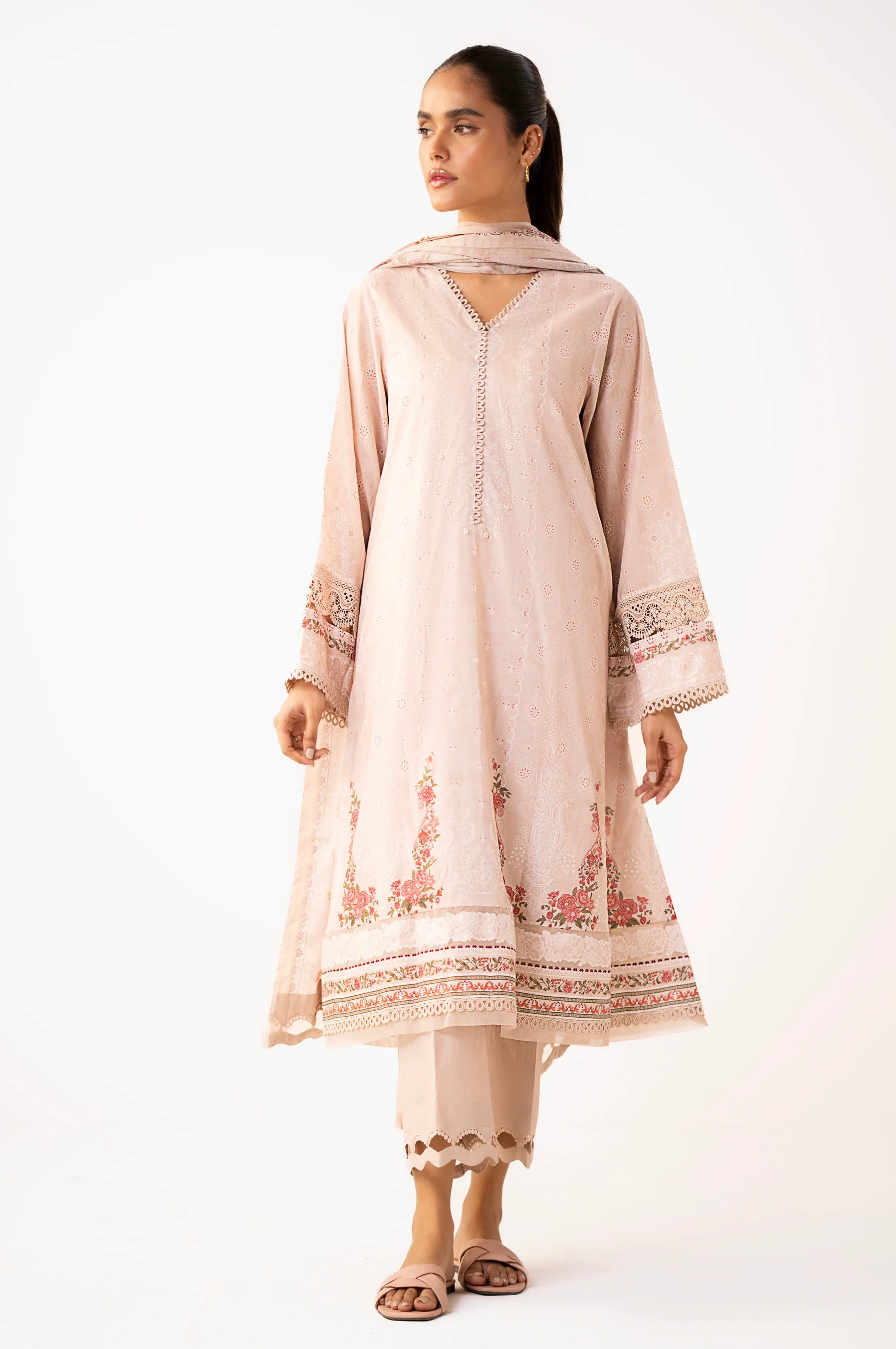 Unstitched 3 Piece Printed Lawn Suit - Image 6