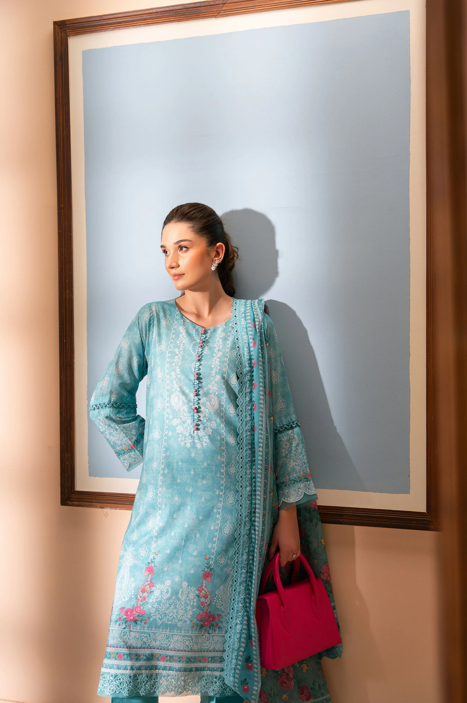 Unstitched 3 Piece Printed Lawn Suit - Image 4