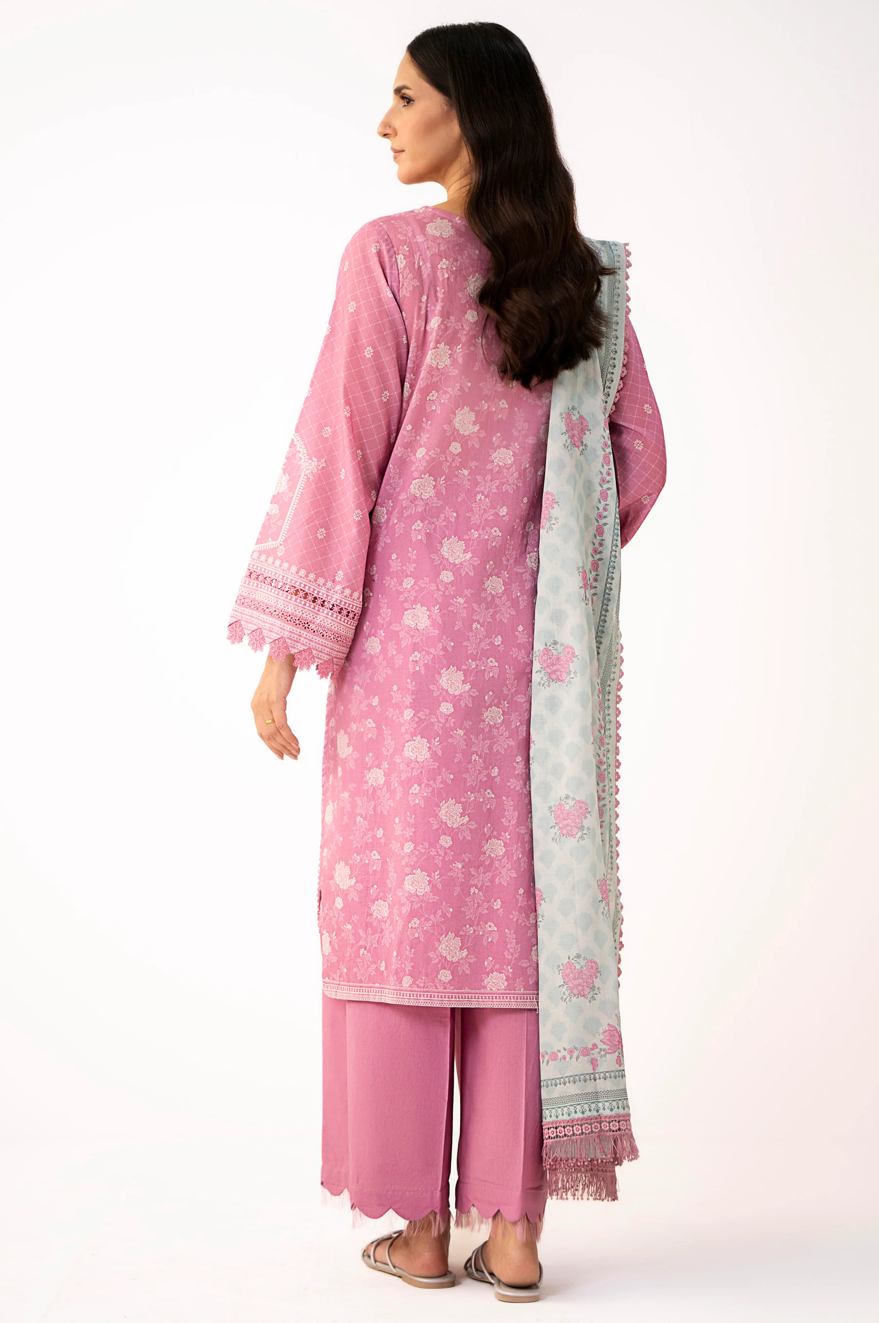 Unstitched 3 Piece Printed Lawn Suit - Image 5