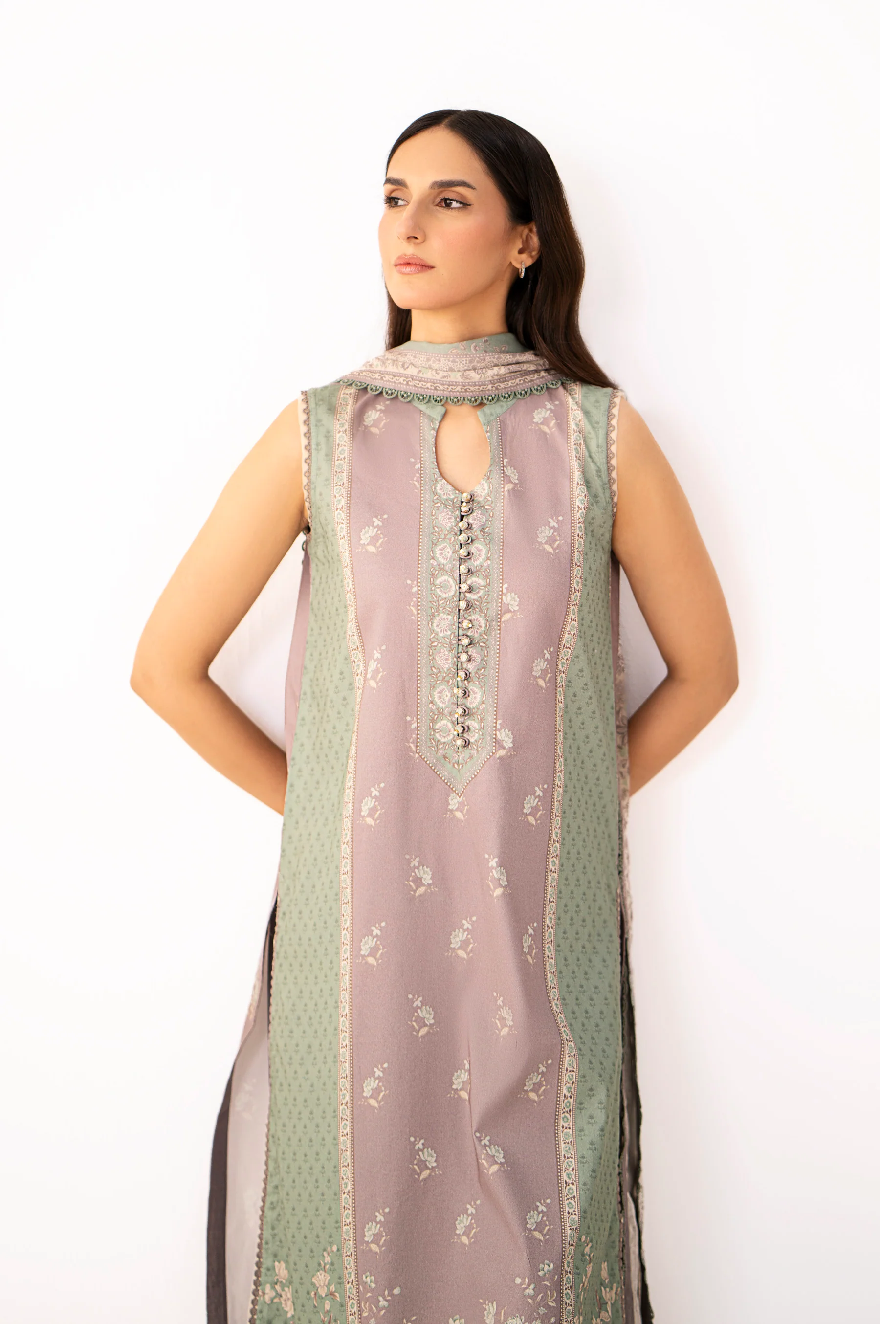 Unstitched 3 Piece Printed Lawn Suit - Image 2