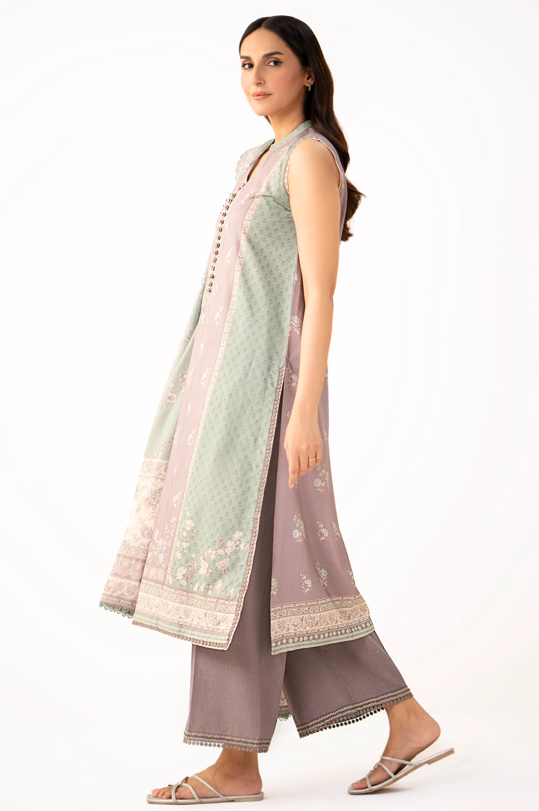 Unstitched 3 Piece Printed Lawn Suit - Image 4