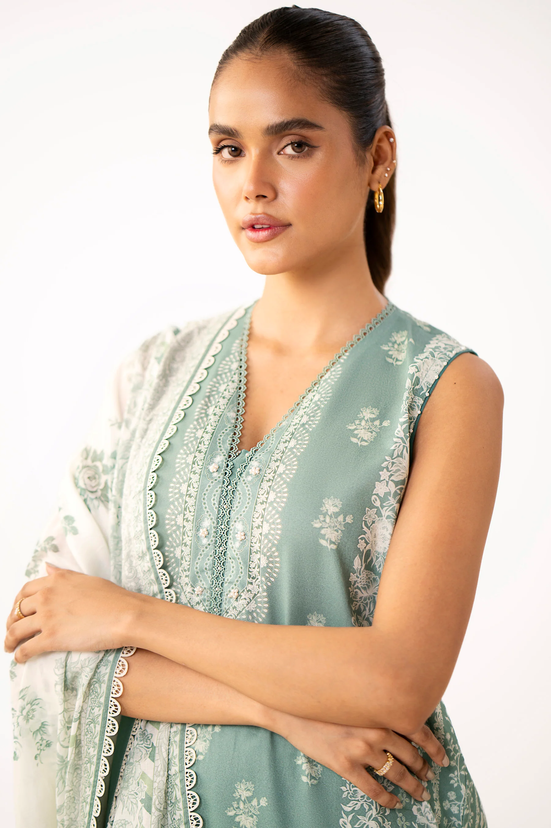 Unstitched 3 Piece Printed Lawn Suit - Image 2