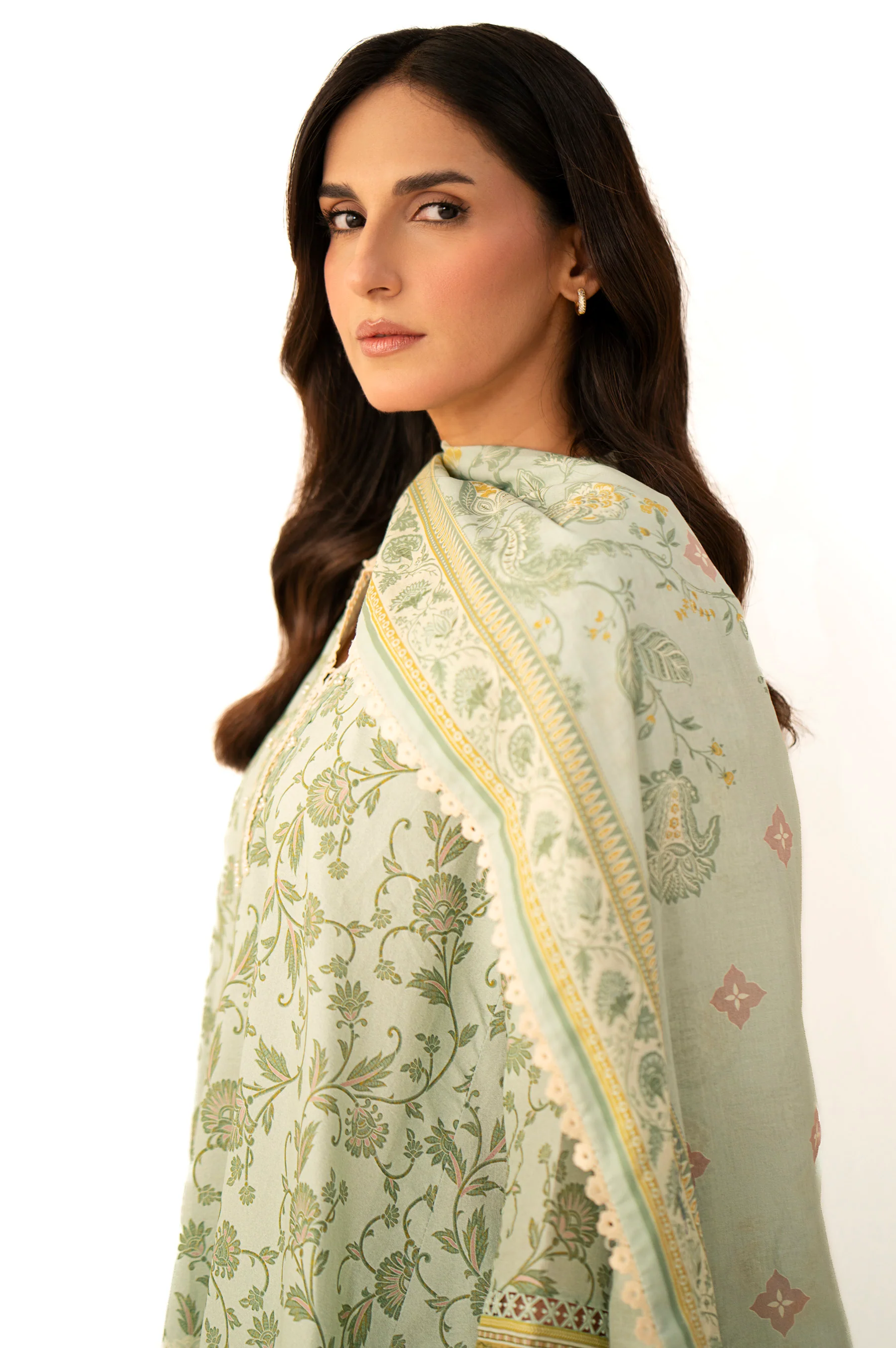 Unstitched 3 Piece Printed Lawn Suit - Image 2