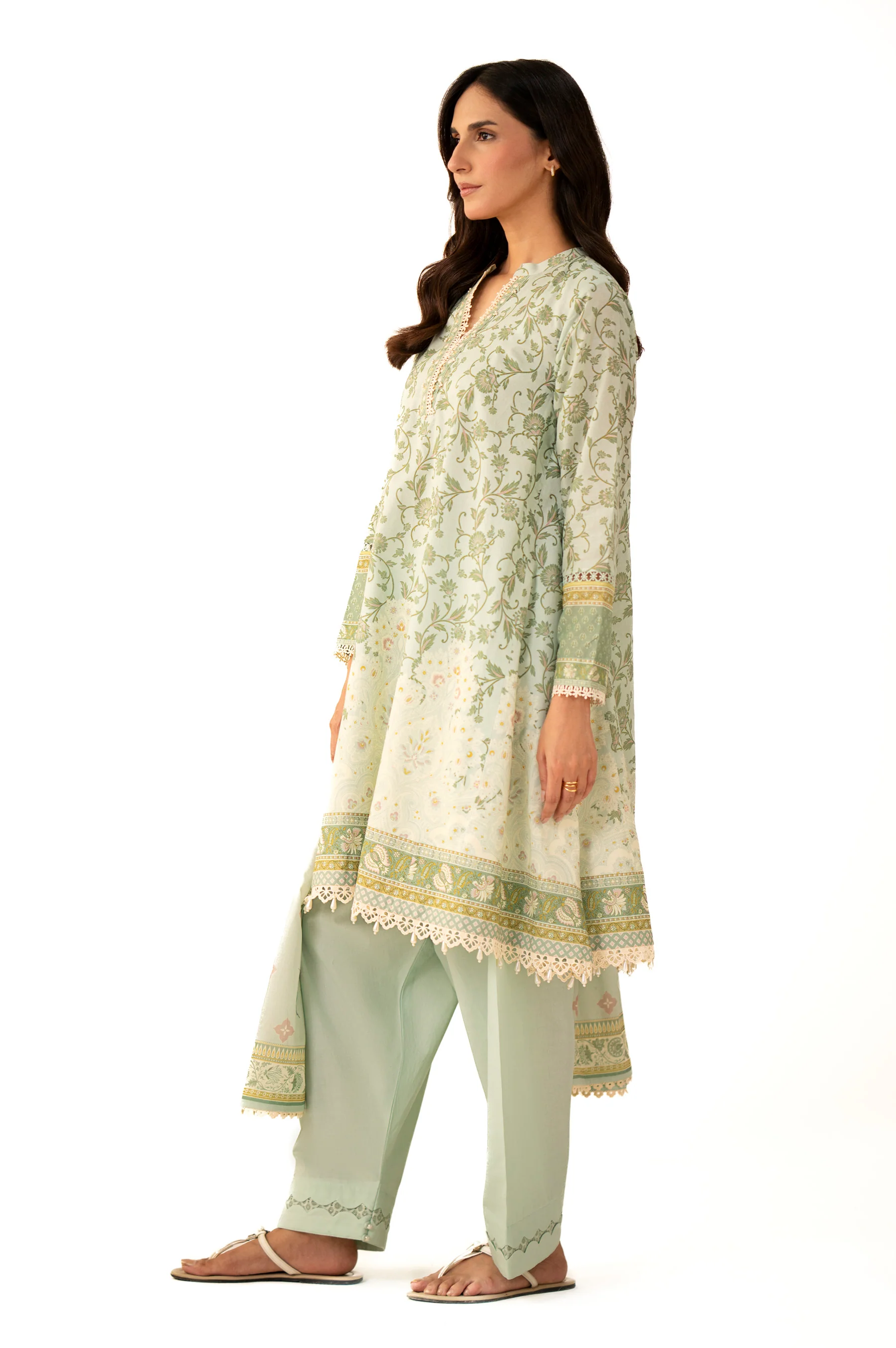 Unstitched 3 Piece Printed Lawn Suit - Image 5