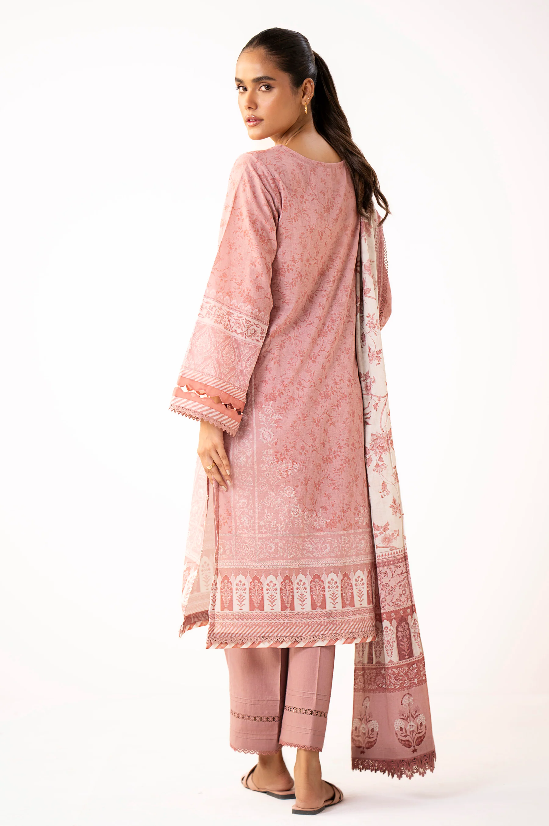 Unstitched 3 Piece Printed Lawn Suit - Image 4