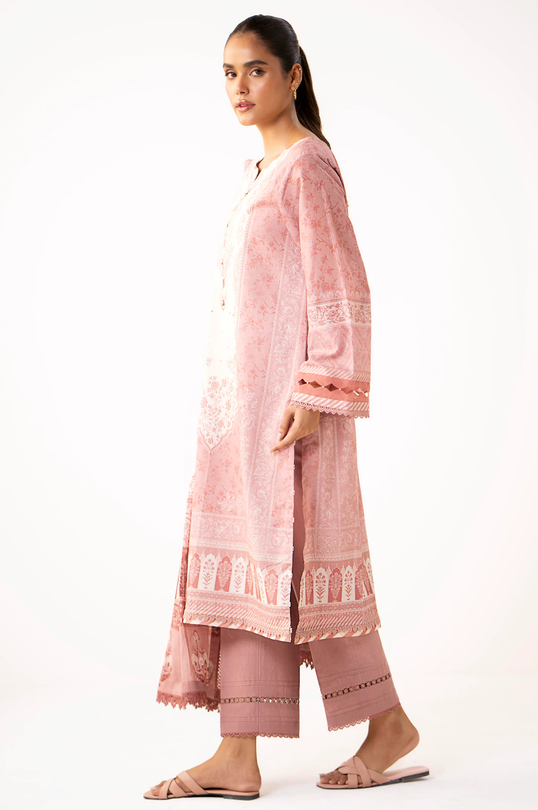 Unstitched 3 Piece Printed Lawn Suit - Image 5