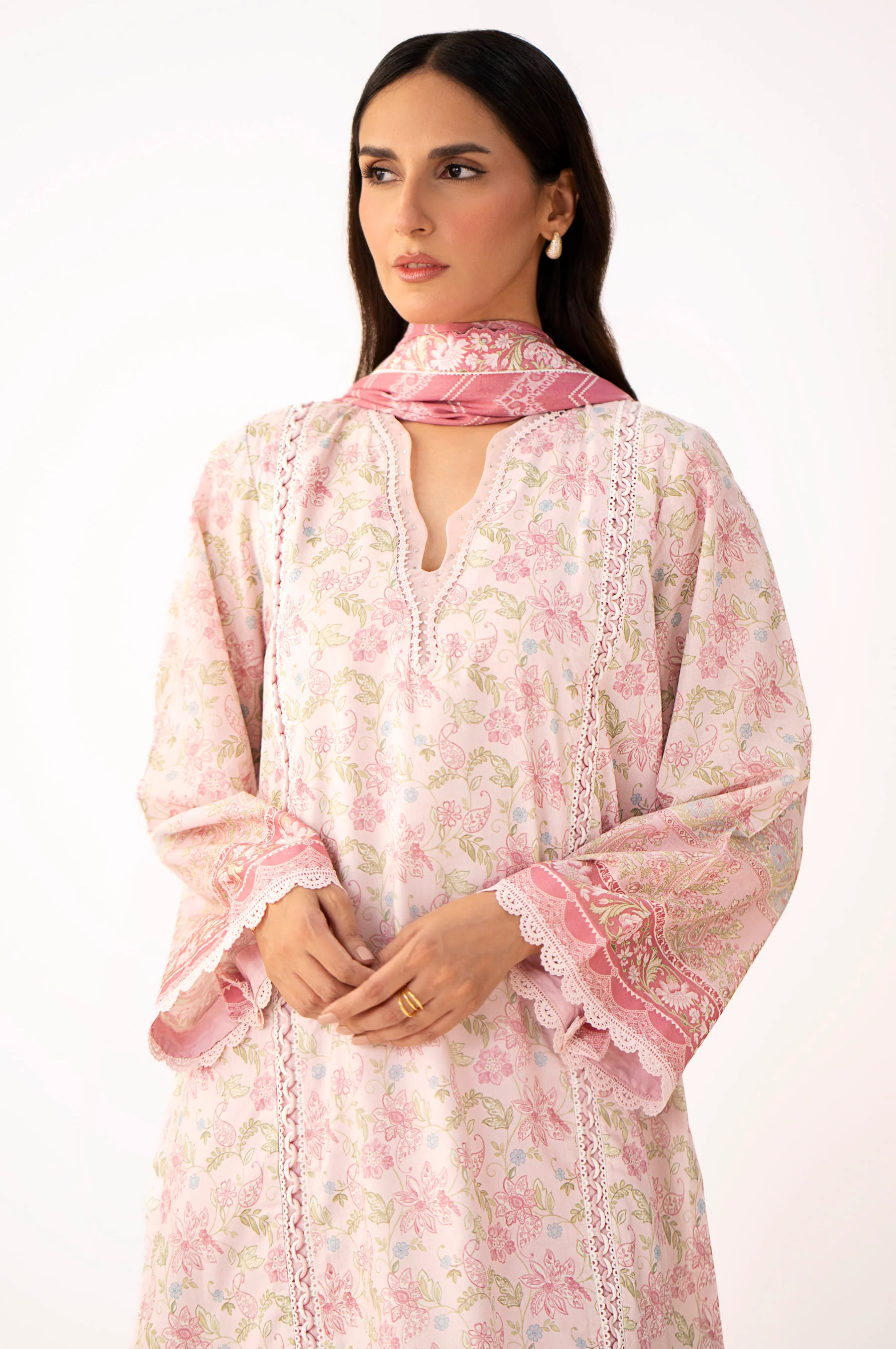 Unstitched 3 Piece Printed Lawn Suit - Image 2