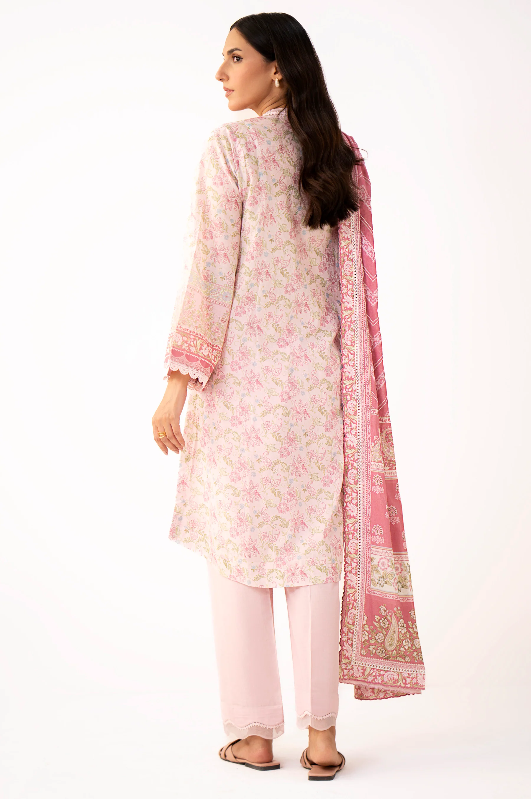 Unstitched 3 Piece Printed Lawn Suit - Image 5