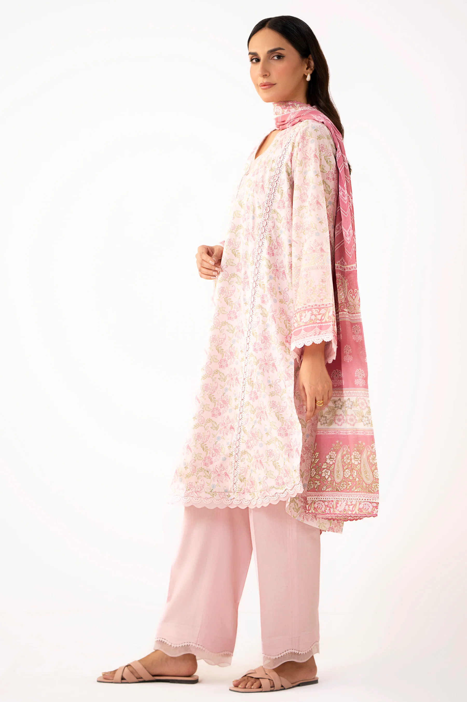 Unstitched 3 Piece Printed Lawn Suit - Image 6