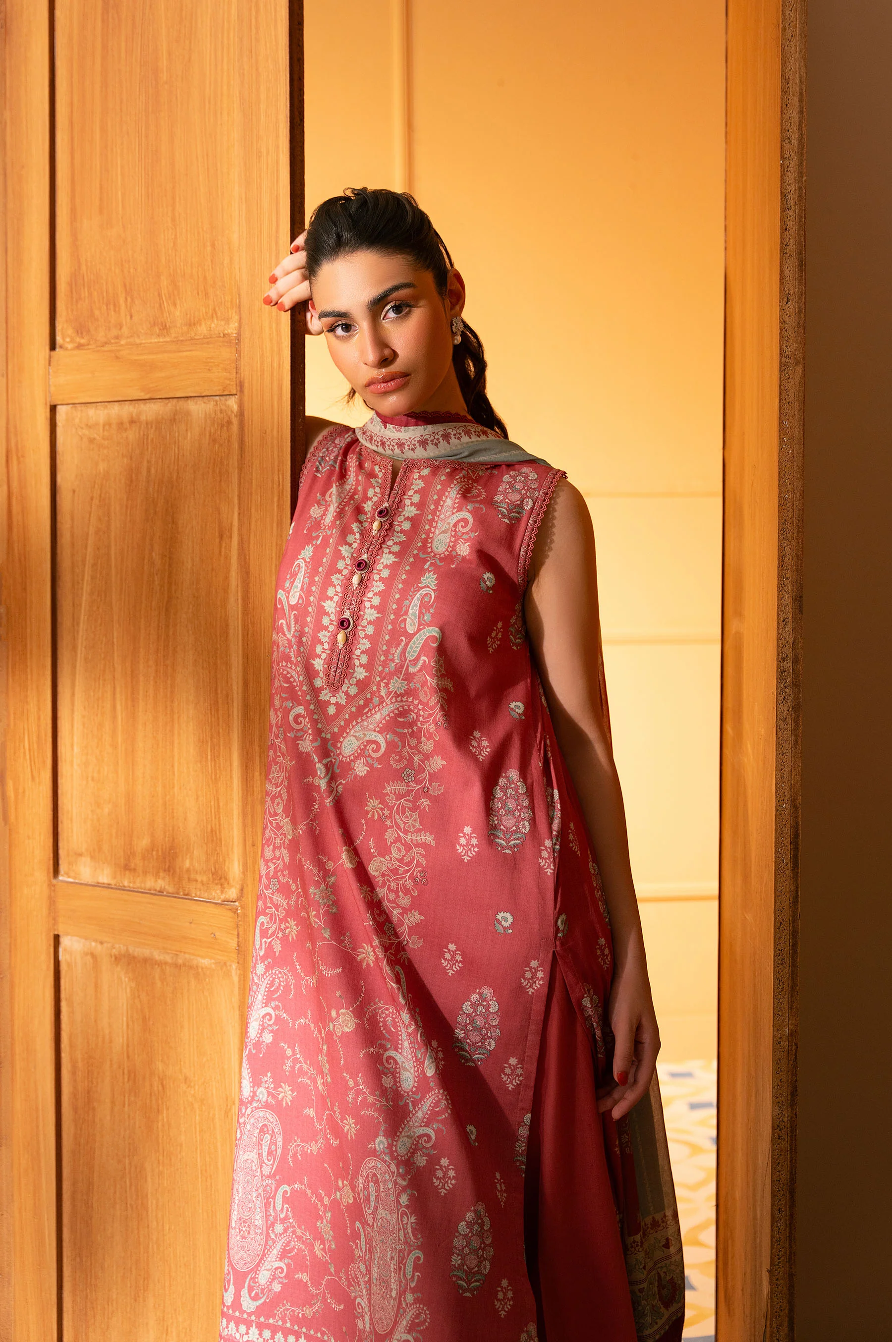 Unstitched 3 Piece Printed Lawn Suit - Image 5