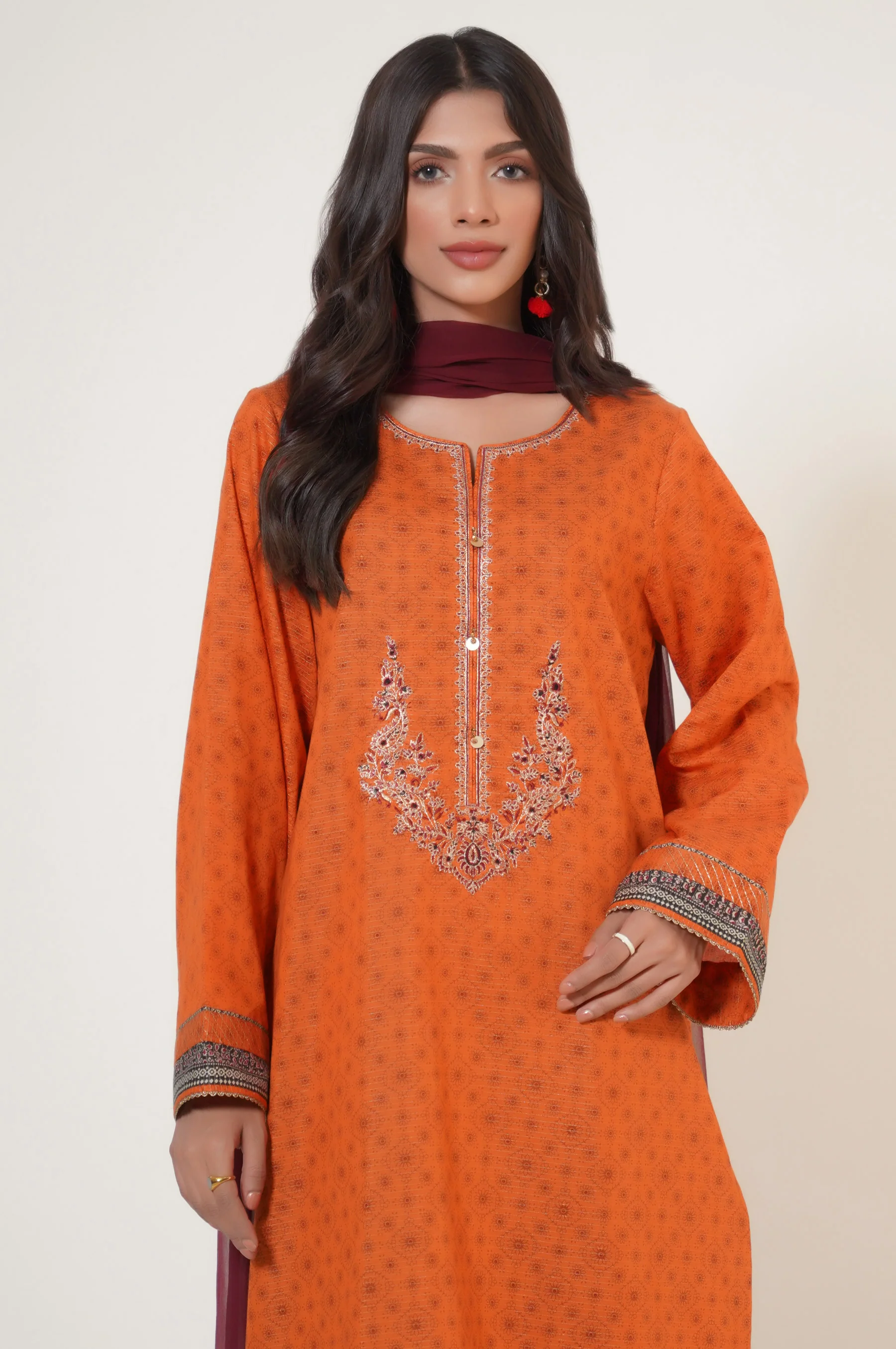 Unstitched 3 Piece Printed Masuri Lawn - Image 3