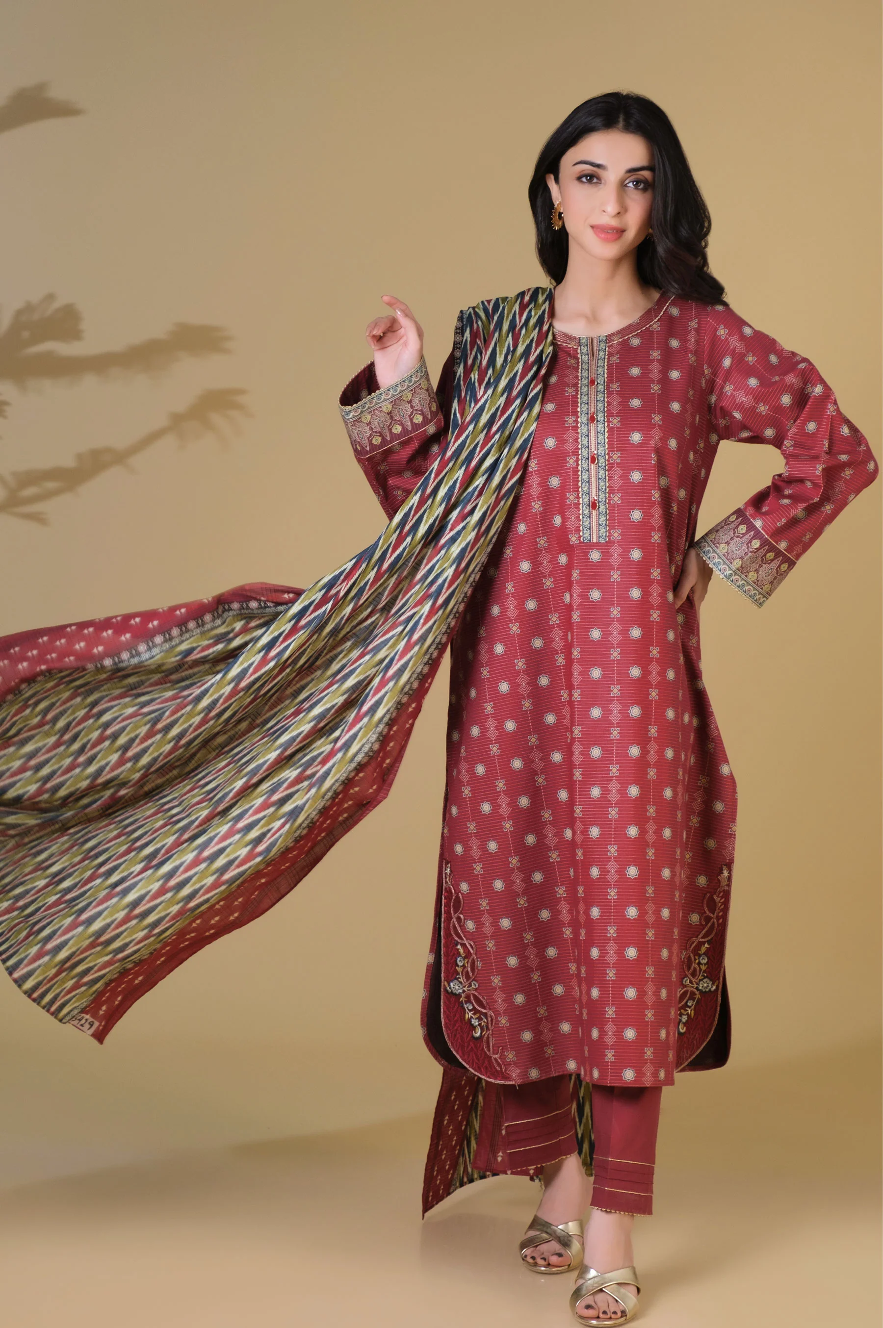 Unstitched 3 Piece Printed Mysuri Lawn Suit - Image 3