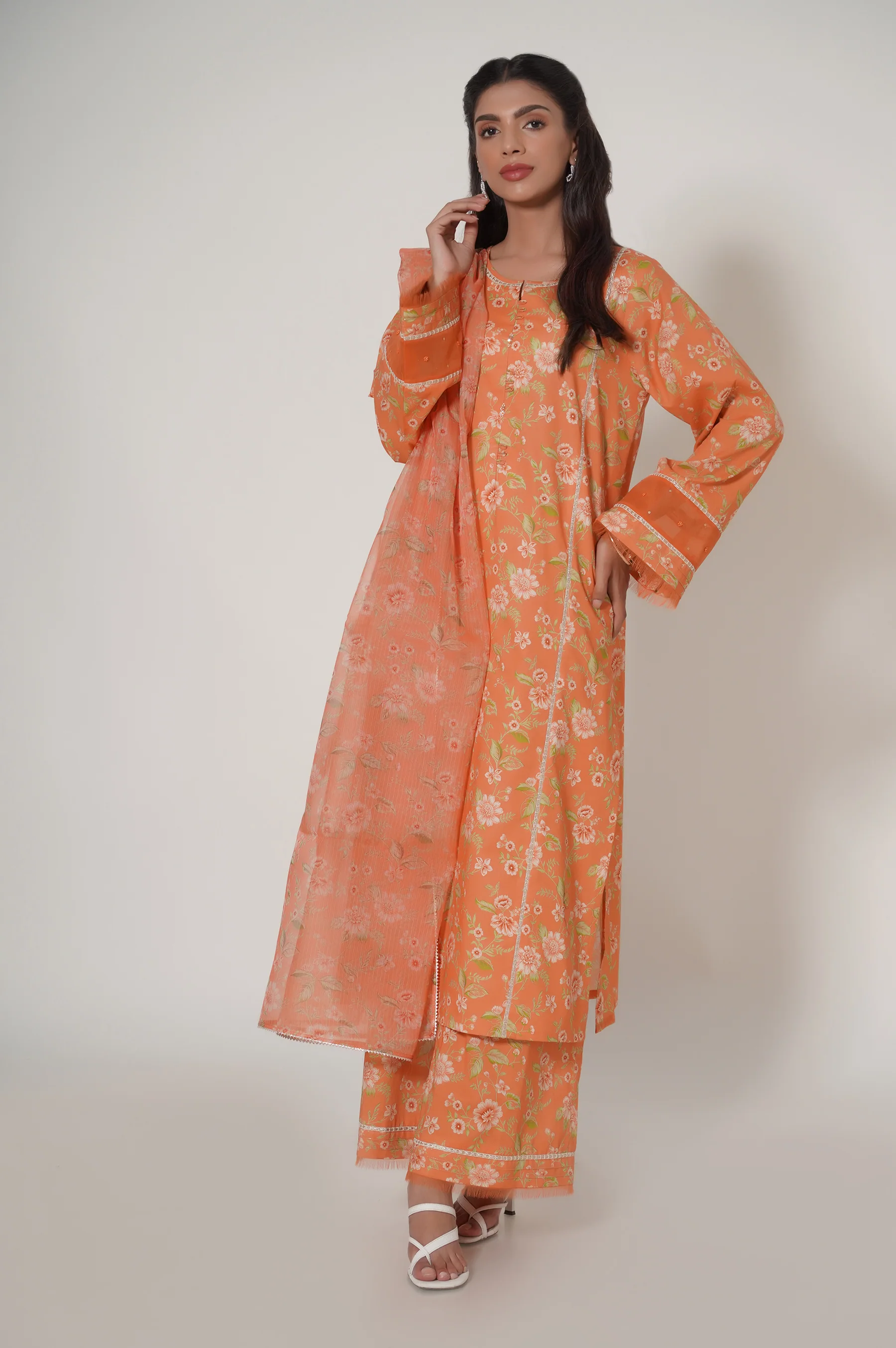 Unstitched 3 Piece Printed Cambric Suit - Image 3