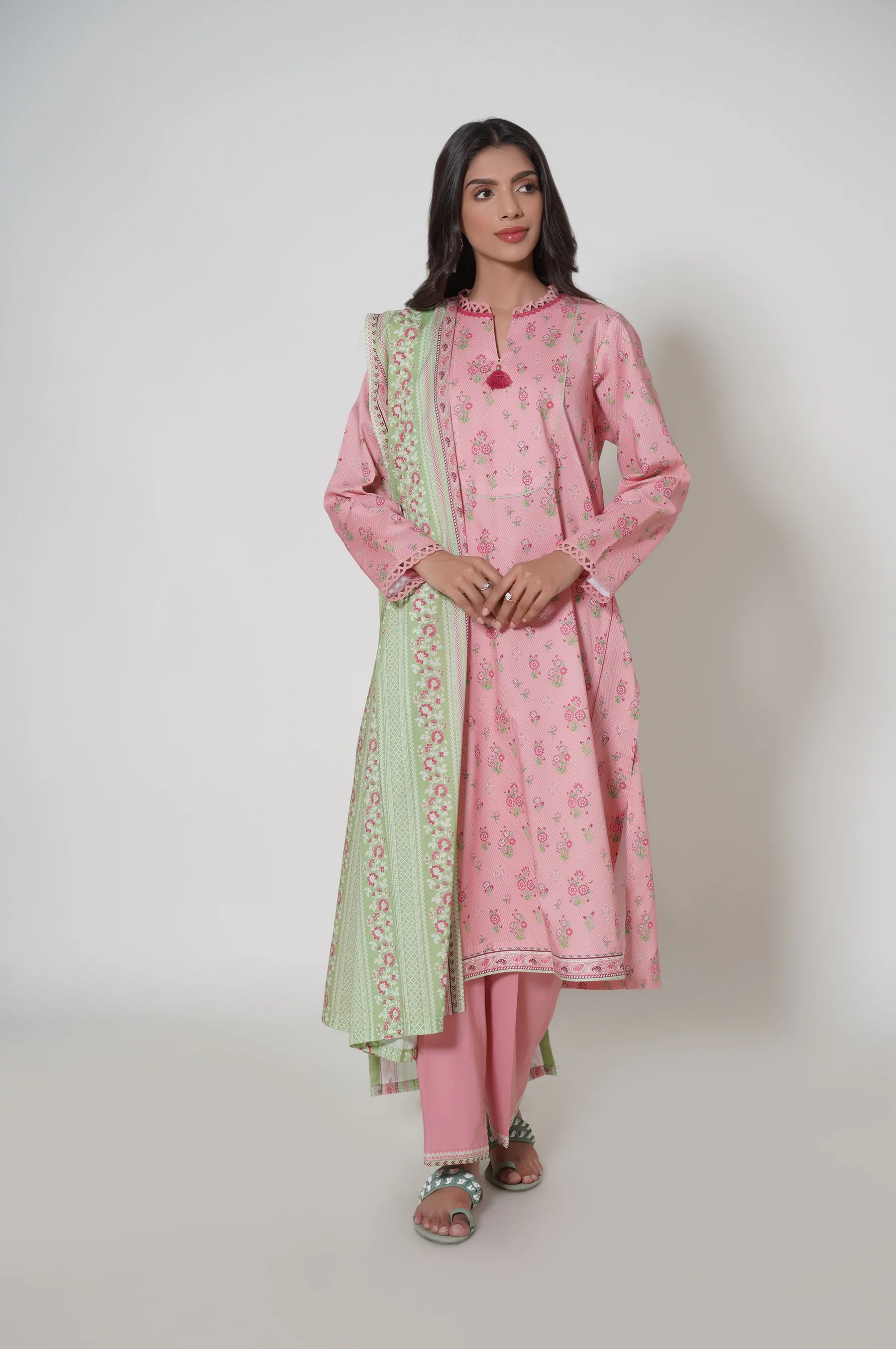 Unstitched 3 Piece Printed Cambric Suit