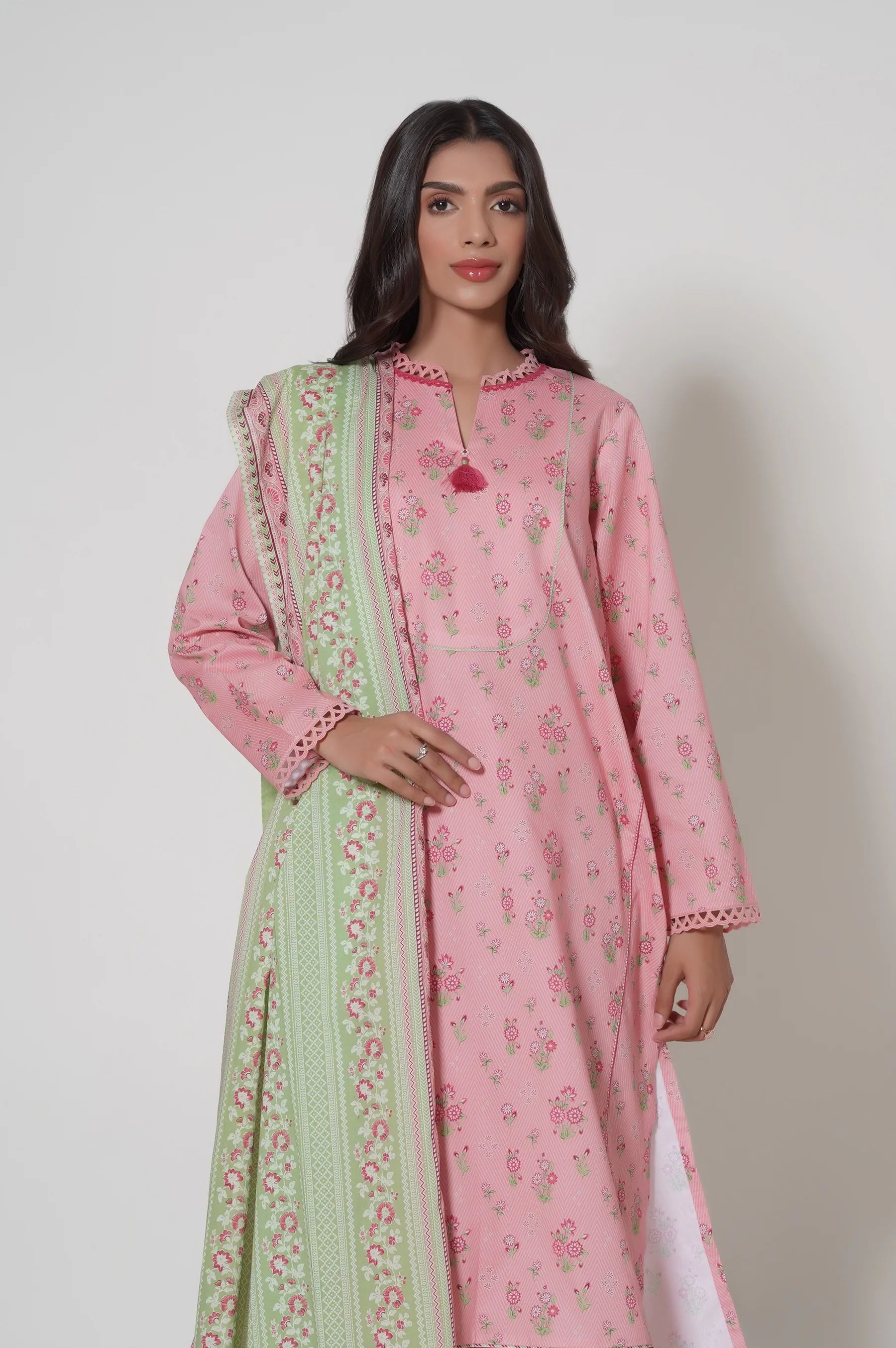Unstitched 3 Piece Printed Cambric Suit - Image 5