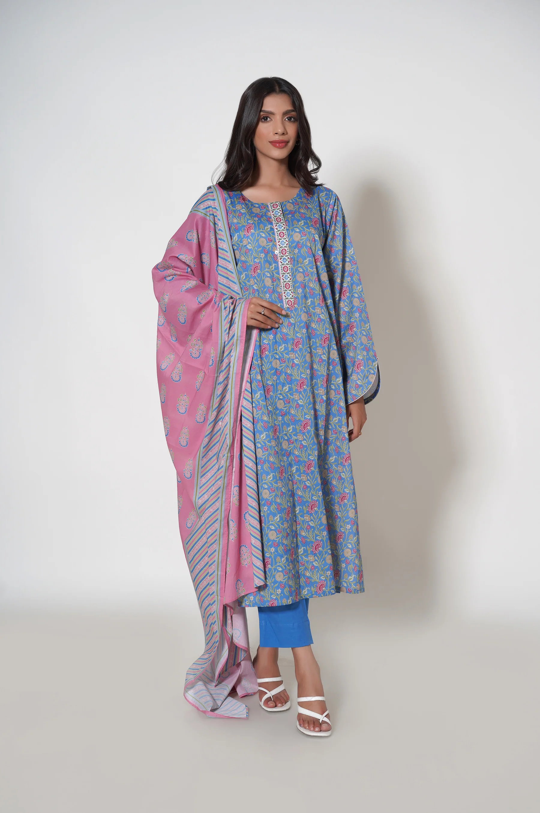 Unstitched 3 Piece Printed Cambric Suit - Image 3