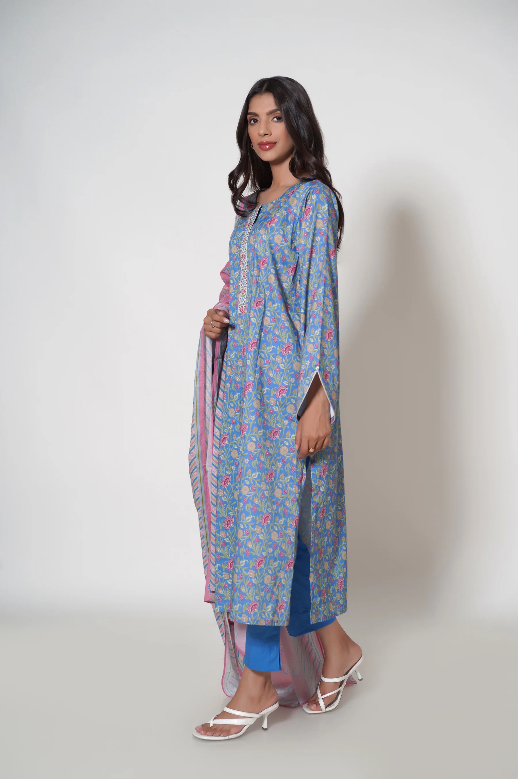 Unstitched 3 Piece Printed Cambric Suit - Image 6