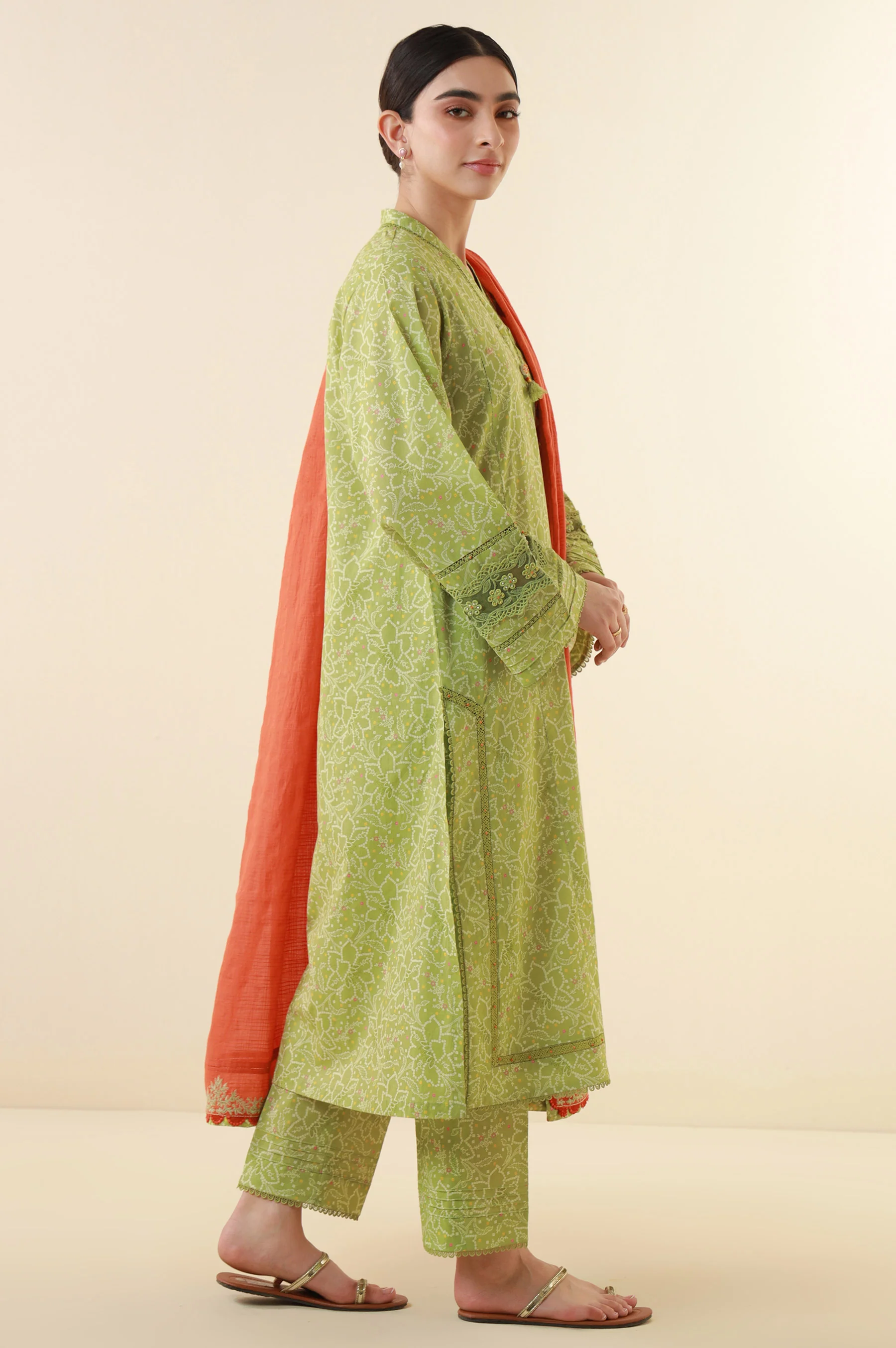 Unstitched 3 Piece Printed Lawn Suit - Image 6