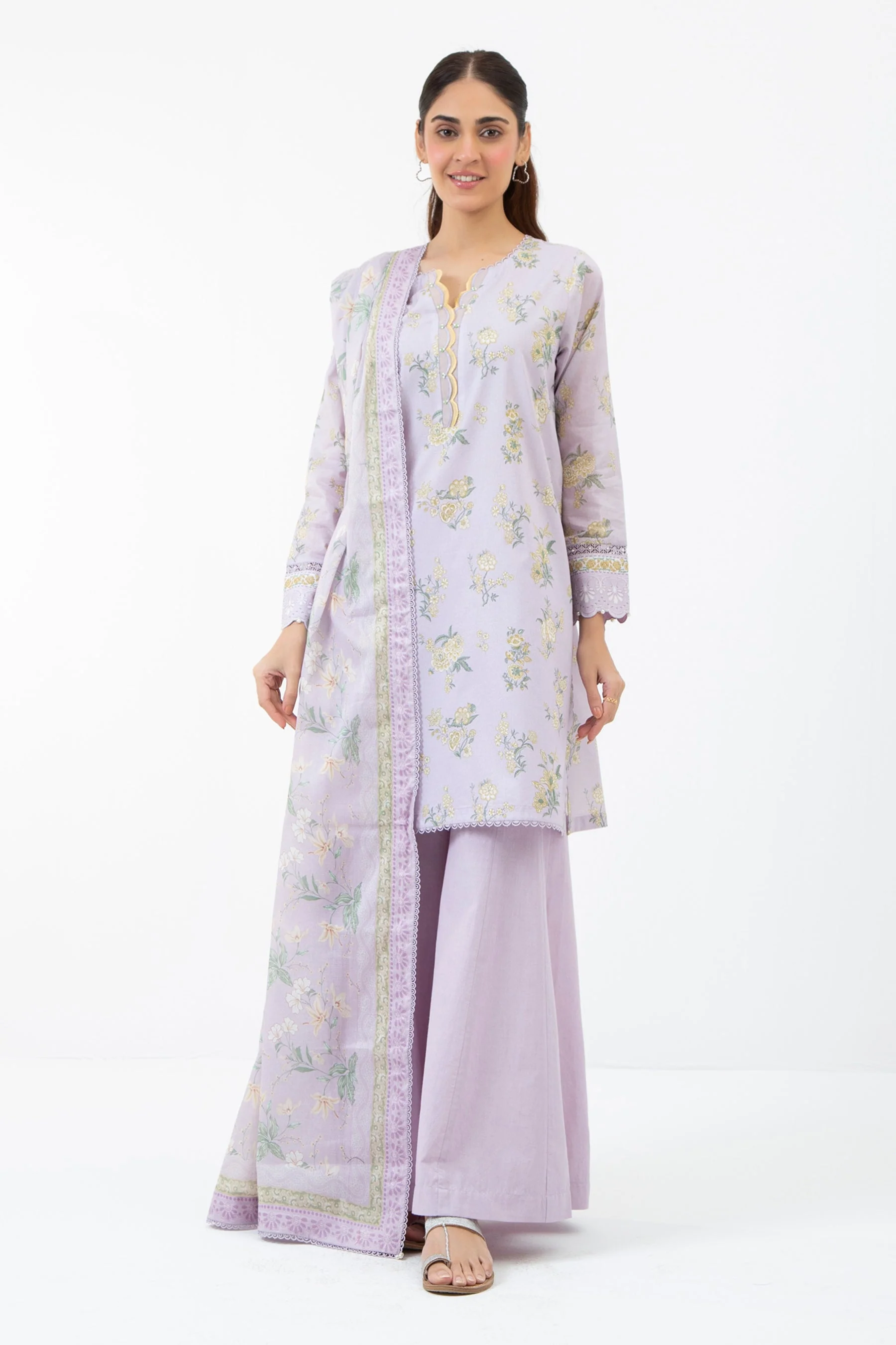 PRINTED CAMBRIC UNSTITCHED 3 PIECE SUIT - Image 5