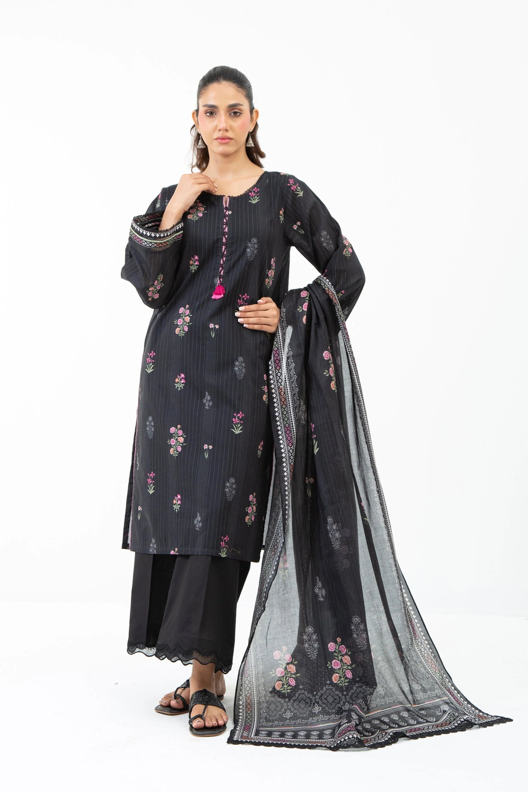 PRINTED CAMBRIC UNSTITCHED 3 PIECE SUIT - Image 5