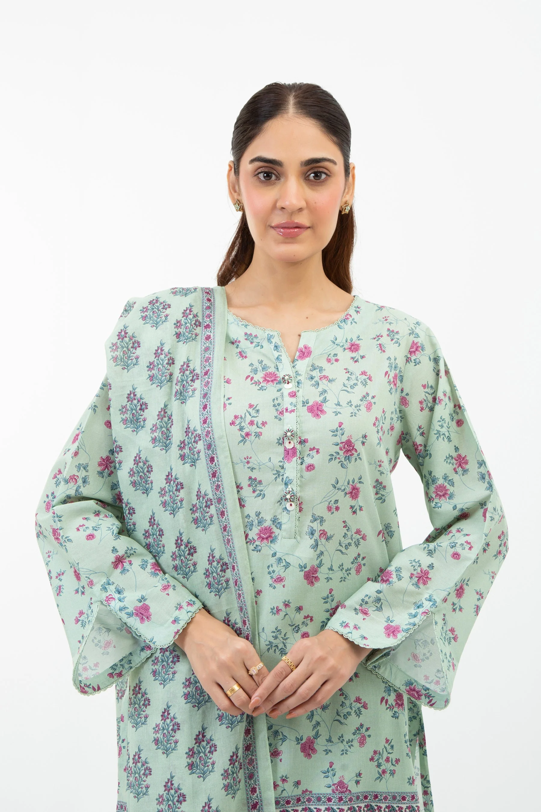PRINTED LAWN UNSTITCHED 3 PIECE SUIT - Image 2