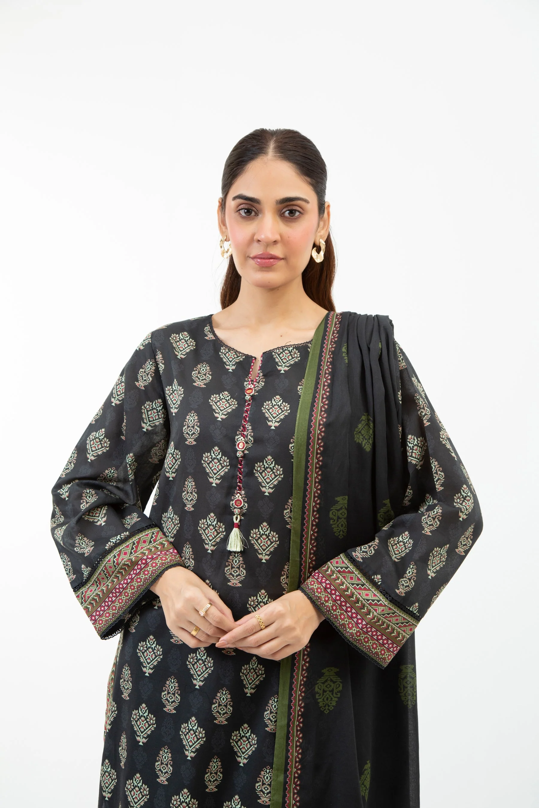 PRINTED LAWN UNSTITCHED 3 PIECE SUIT - Image 2