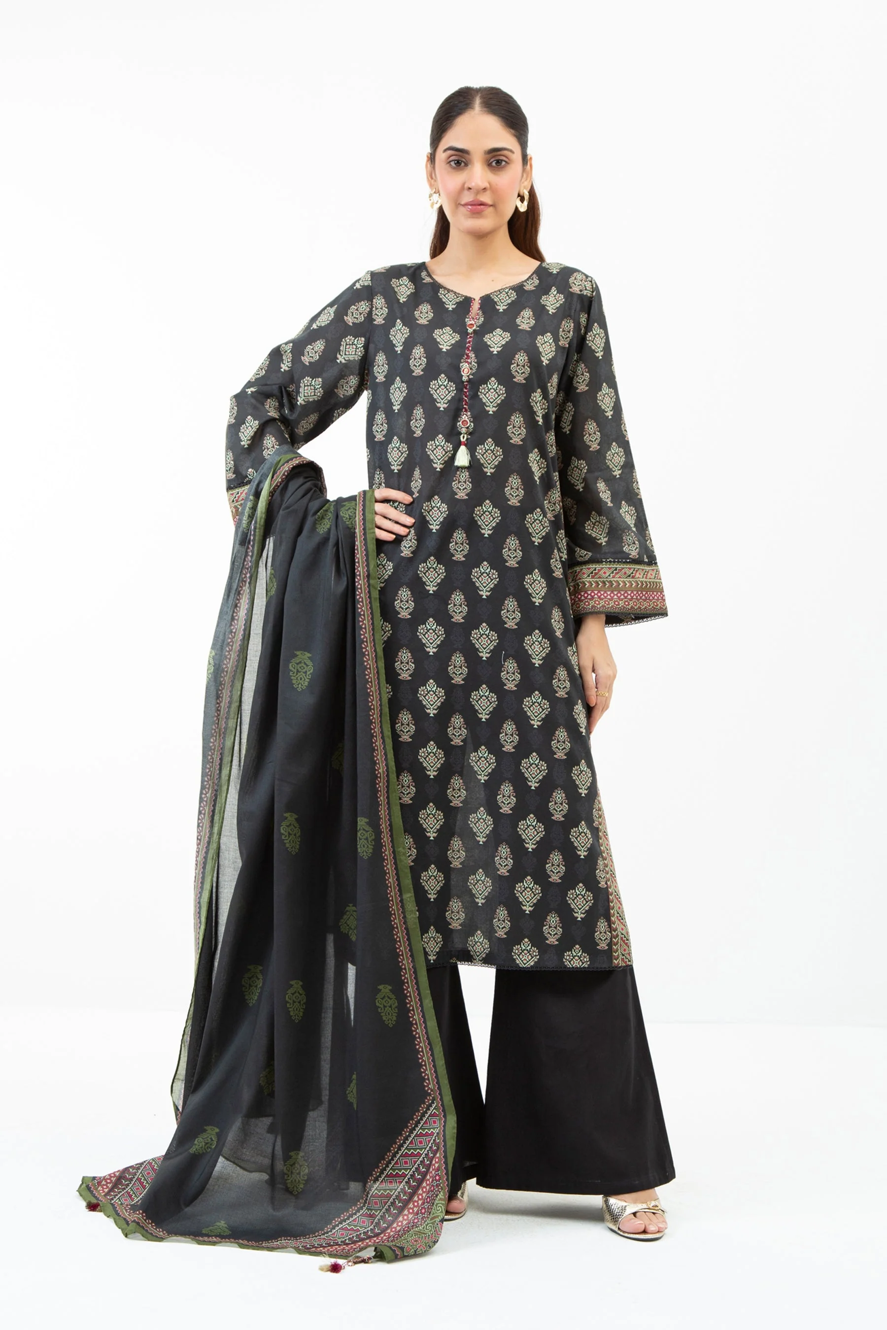 PRINTED LAWN UNSTITCHED 3 PIECE SUIT - Image 6