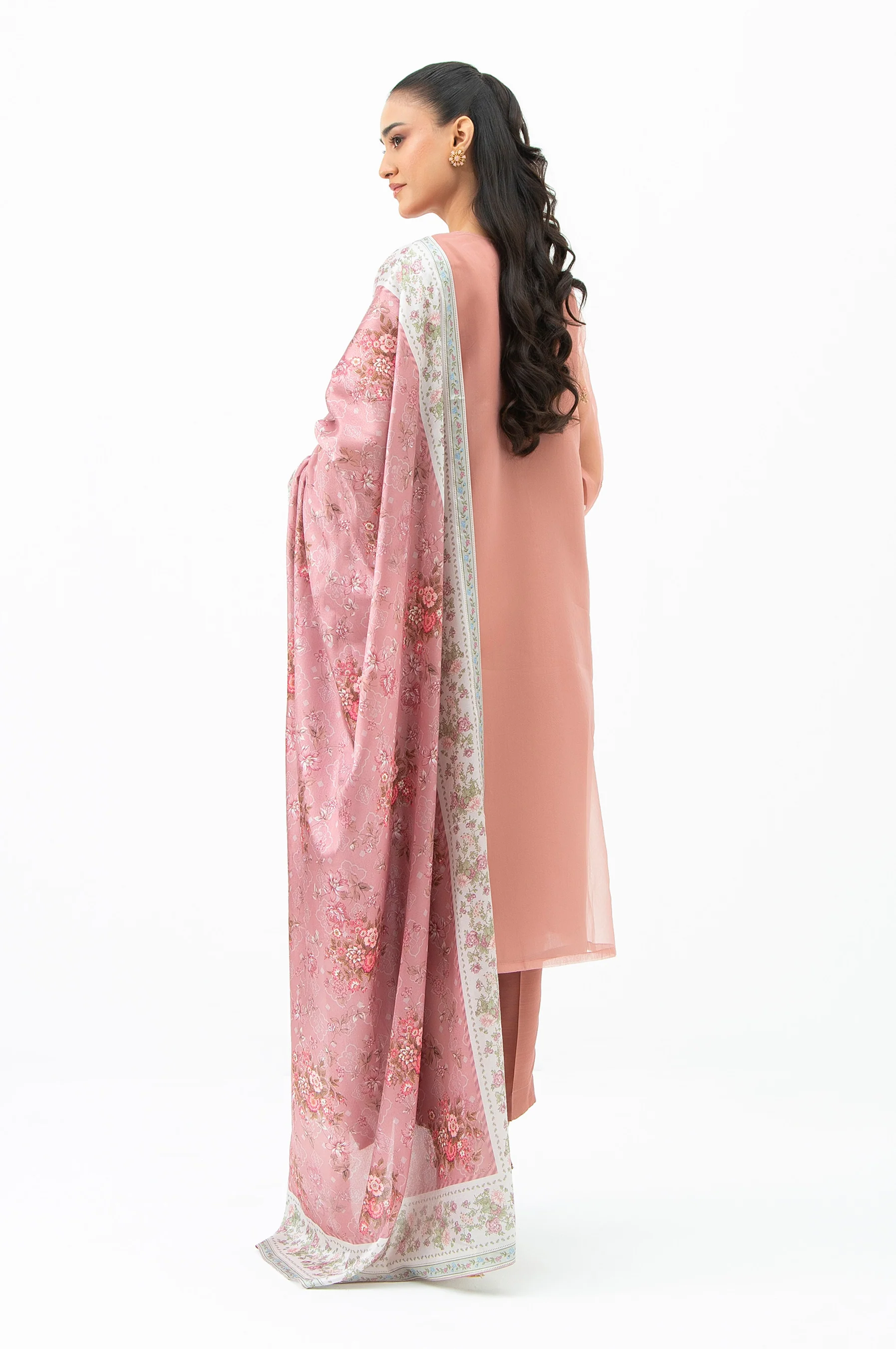 EMBROIDERED ORGANZA UNSTITCHED 3 PIECE SUIT - Image 4