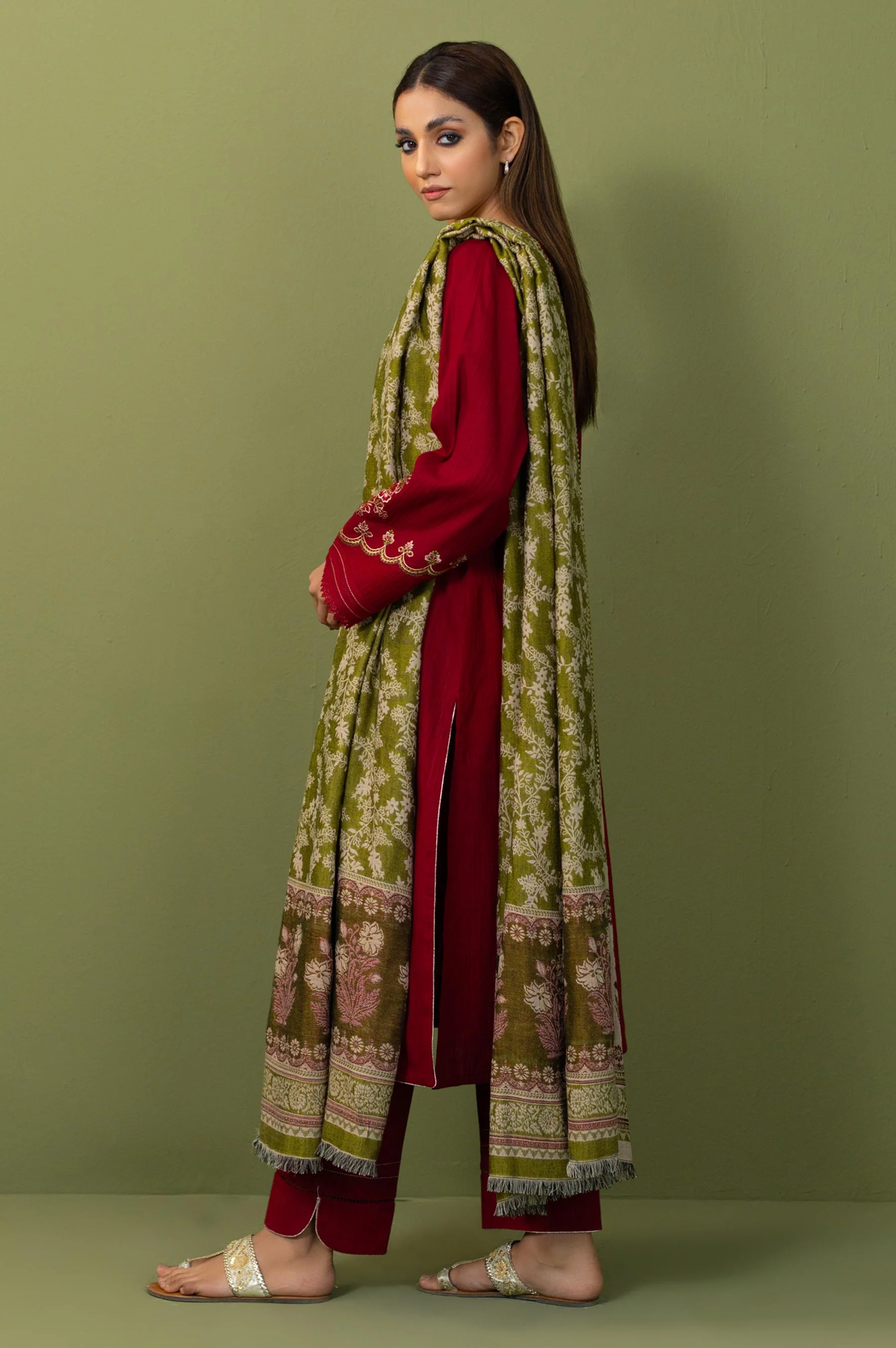 Unstitched 3 Piece Textured Slub Suit - Image 2