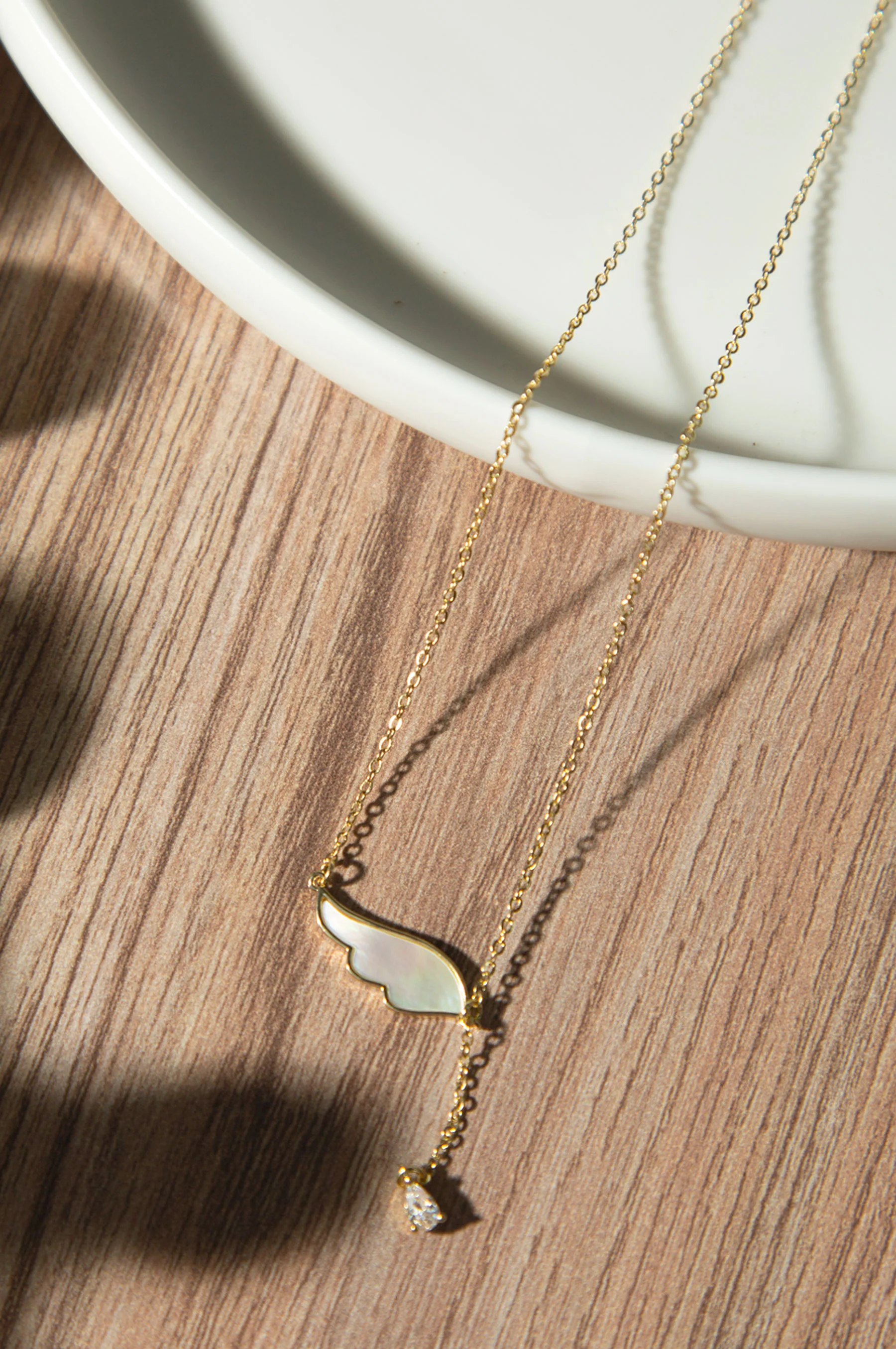 White CZ Pearl Locket With Chain - Image 5