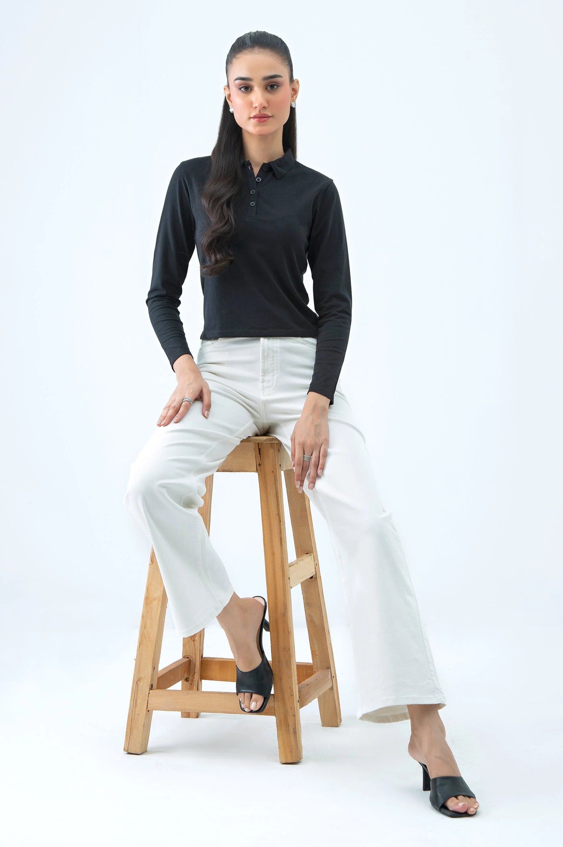 WIDE LEG DENIM PANTS (FACTORY E-OUTLET) - Image 3