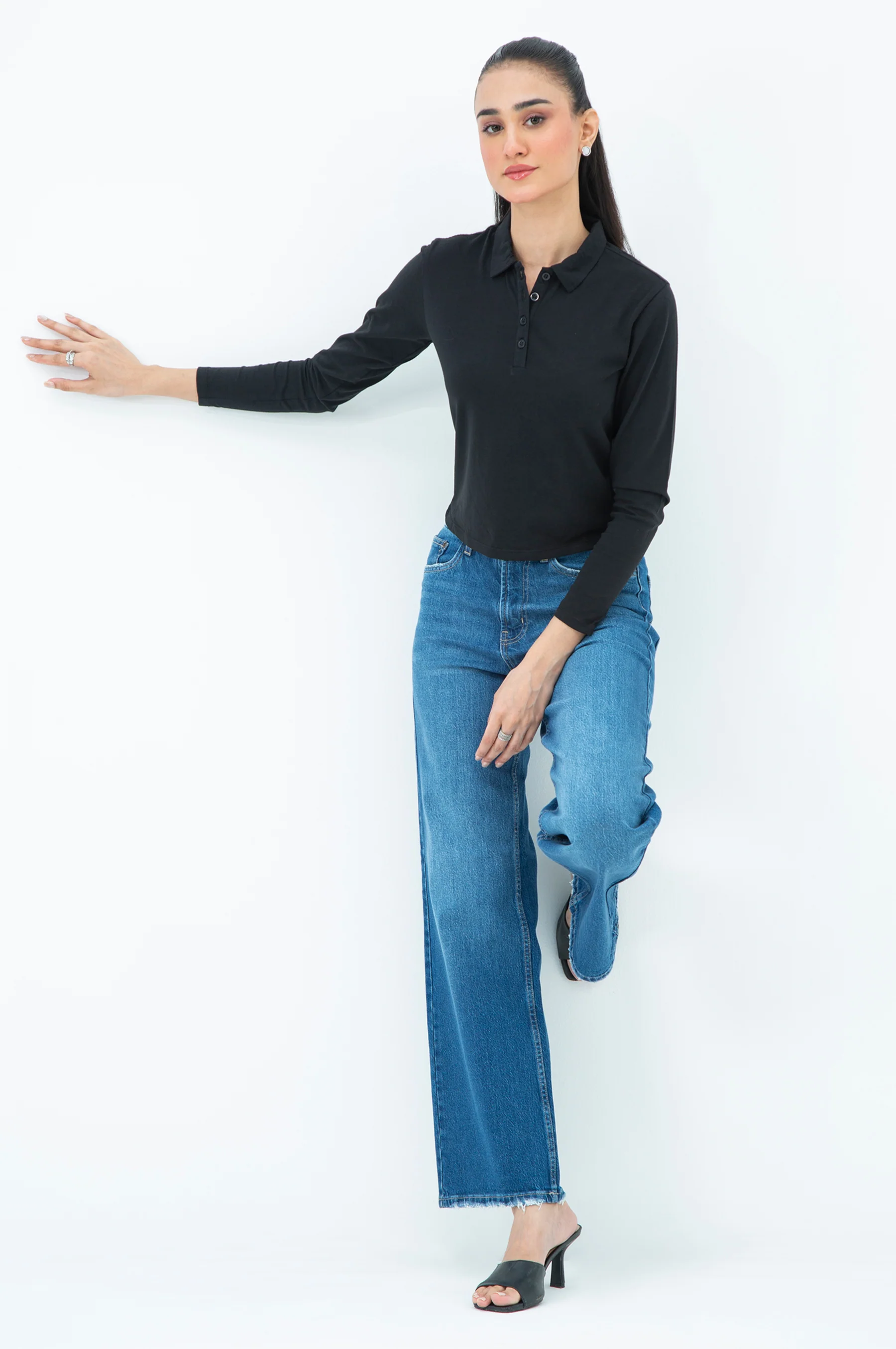 WIDE LEG DENIM PANTS - Image 3