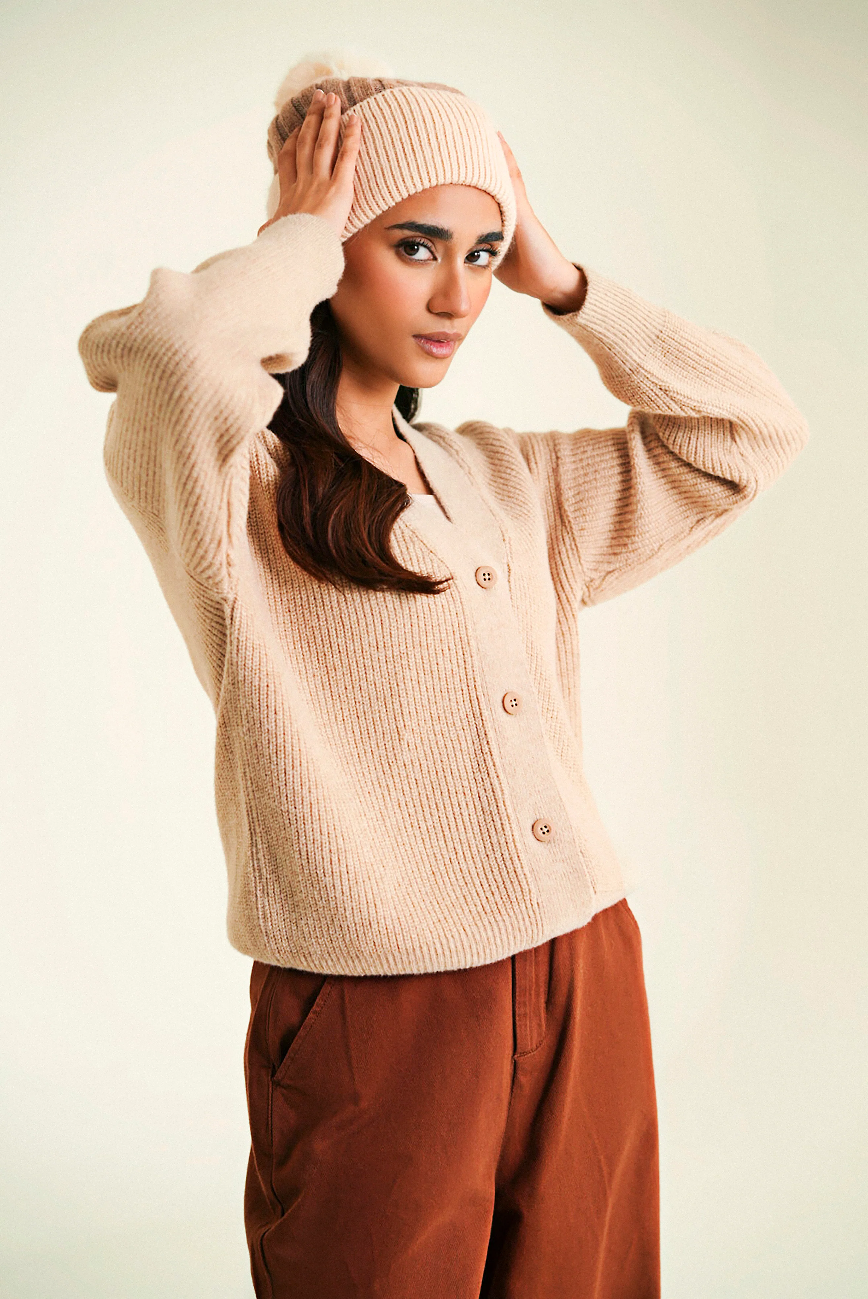 Wool Beanie - Brown - Image 3