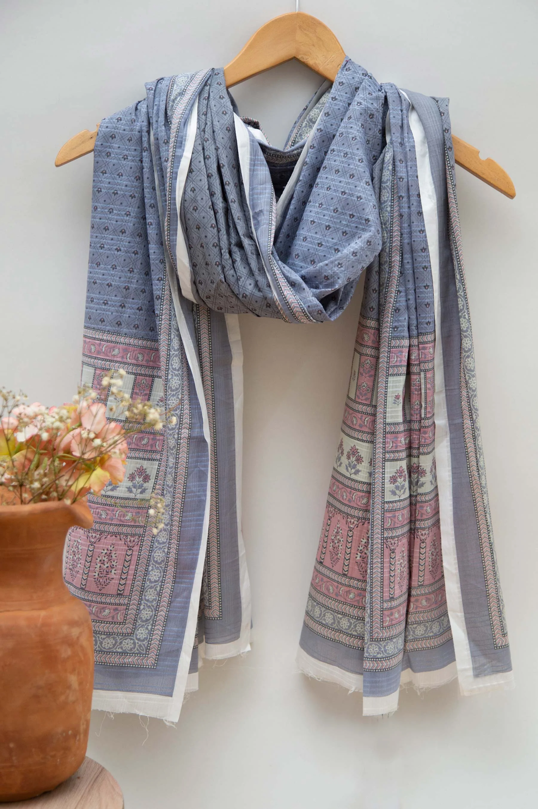 Printed Lawn Dupatta - Grey