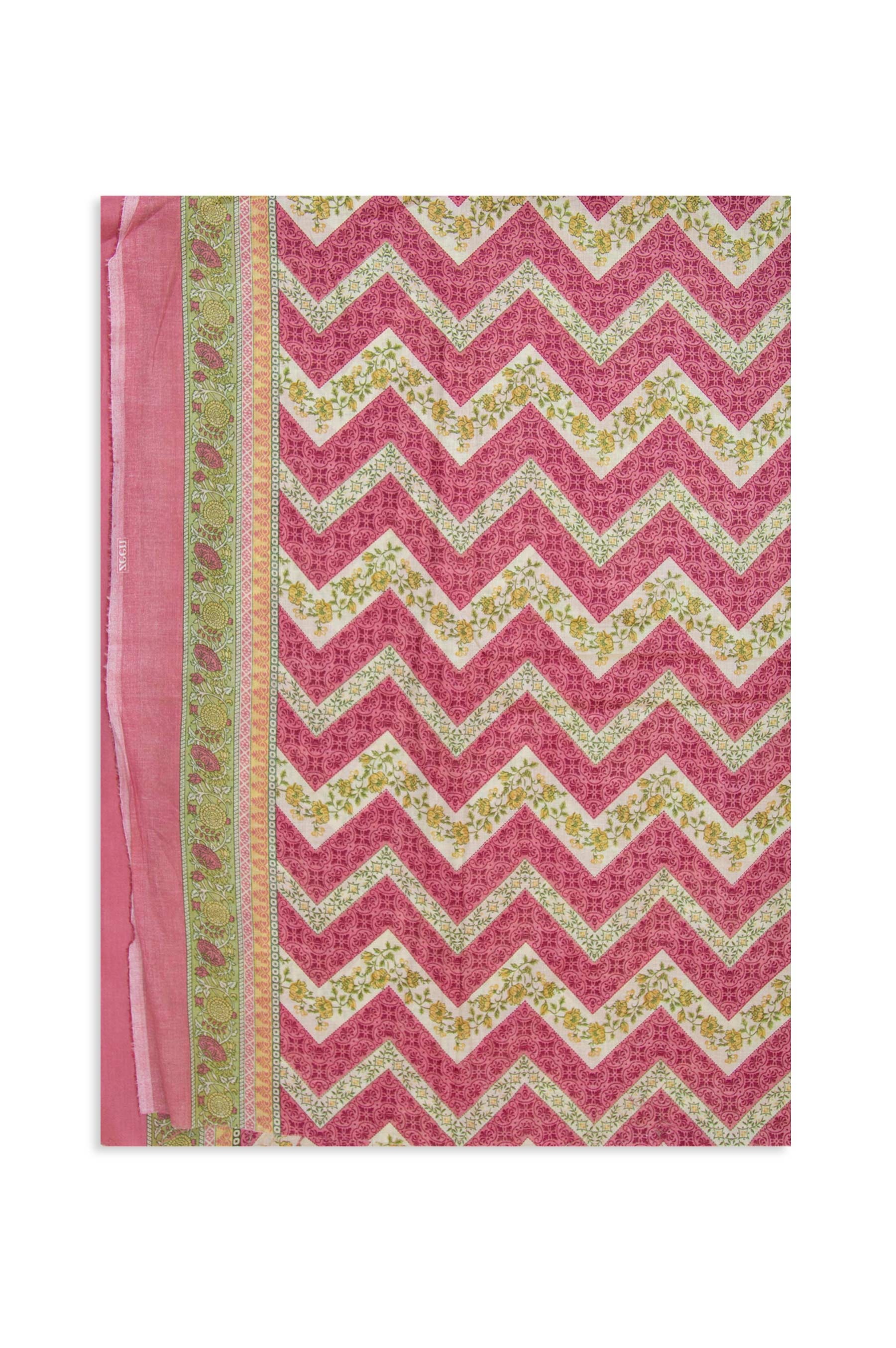Printed Lawn Dupatta - Fushia - Image 2