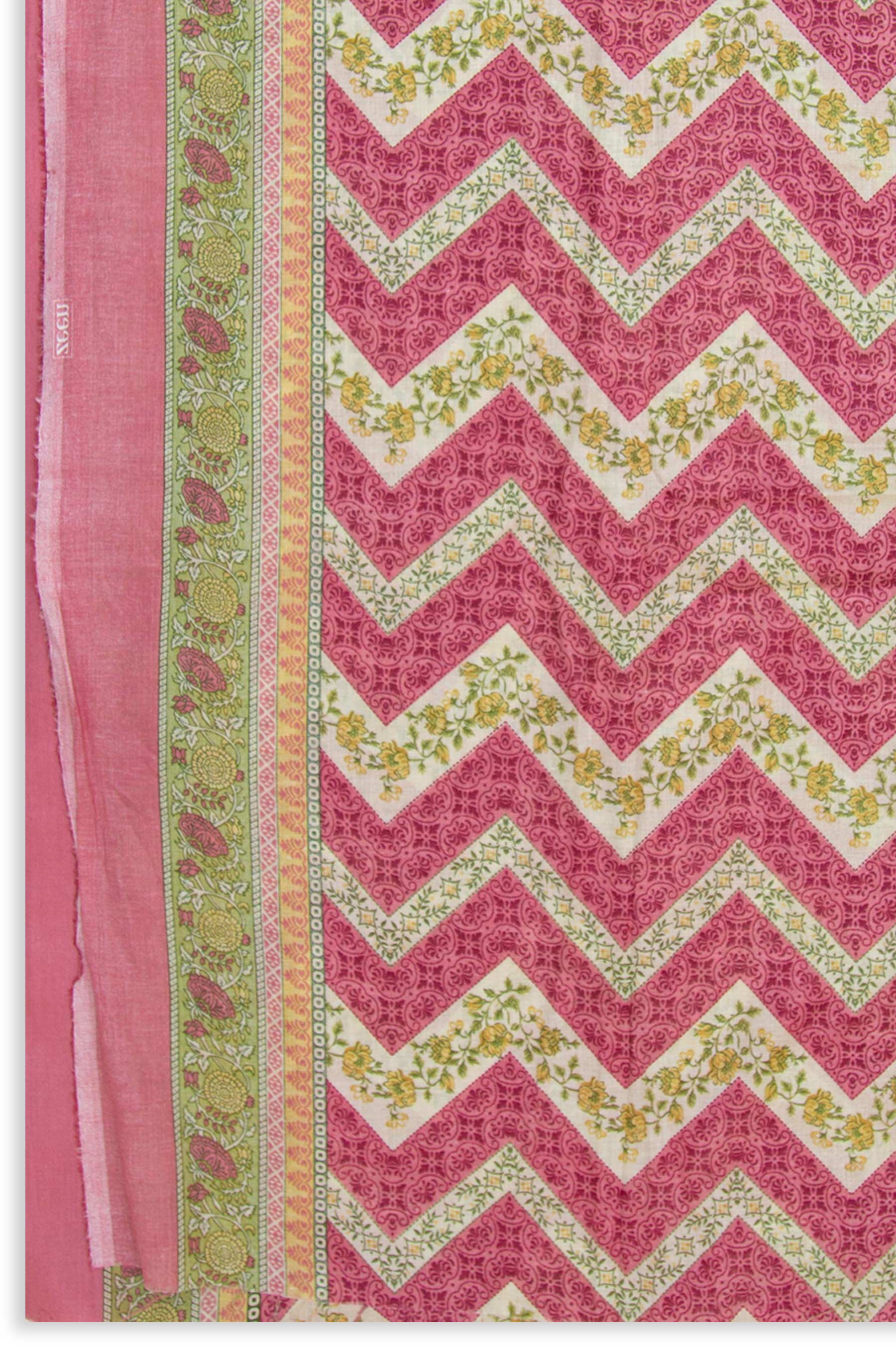 Printed Lawn Dupatta - Fushia - Image 5