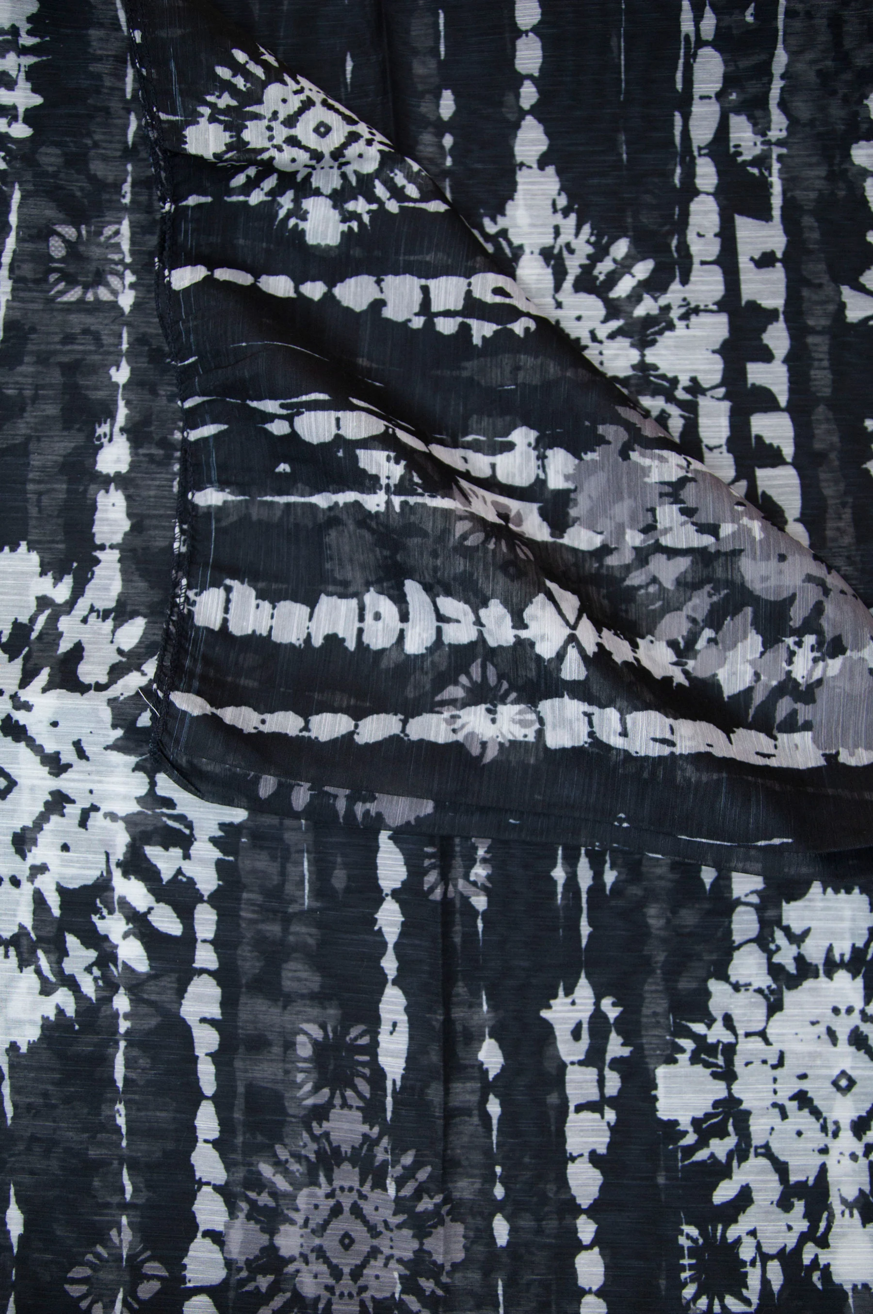 Printed Organza Dupatta - Black - Image 3