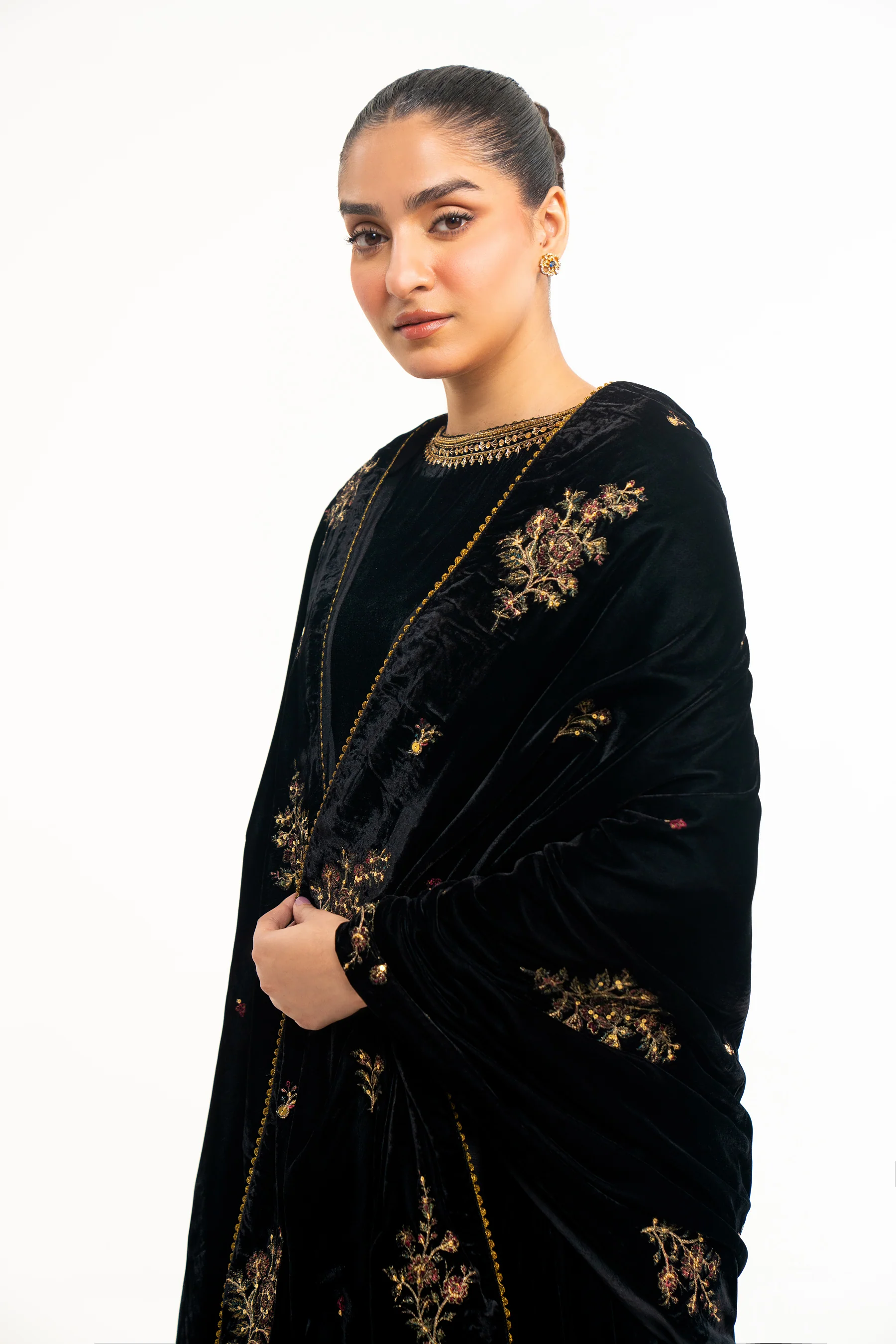 EMBROIDERED VELVET SHAWL - Image 3