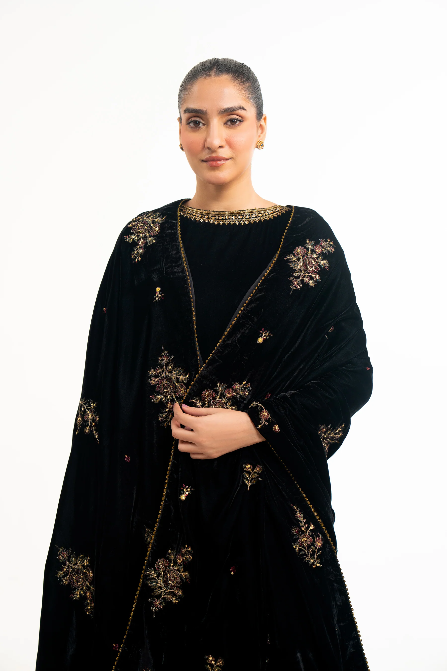 EMBROIDERED VELVET SHAWL - Image 4